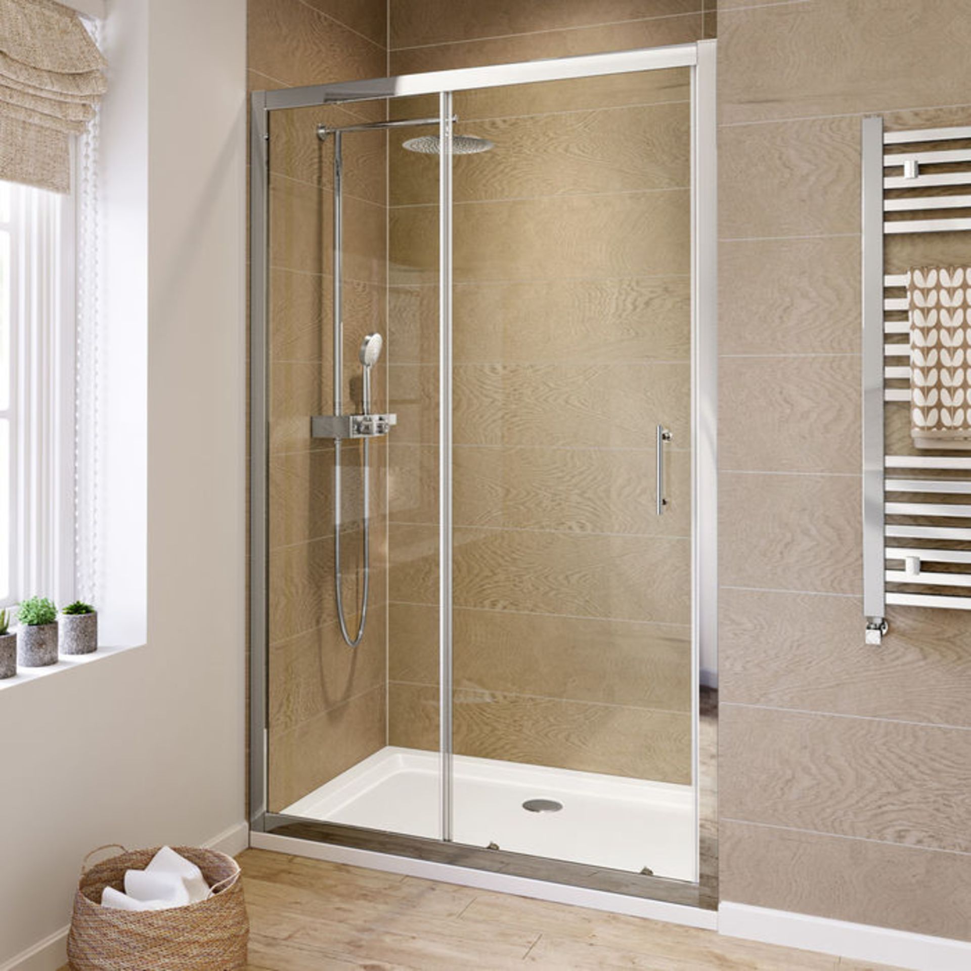 (HS26) 1200mm - 6mm - Elements Sliding Shower Door. RRP £299.99. 6mm Safety Glass Fully waterproof - Image 3 of 4