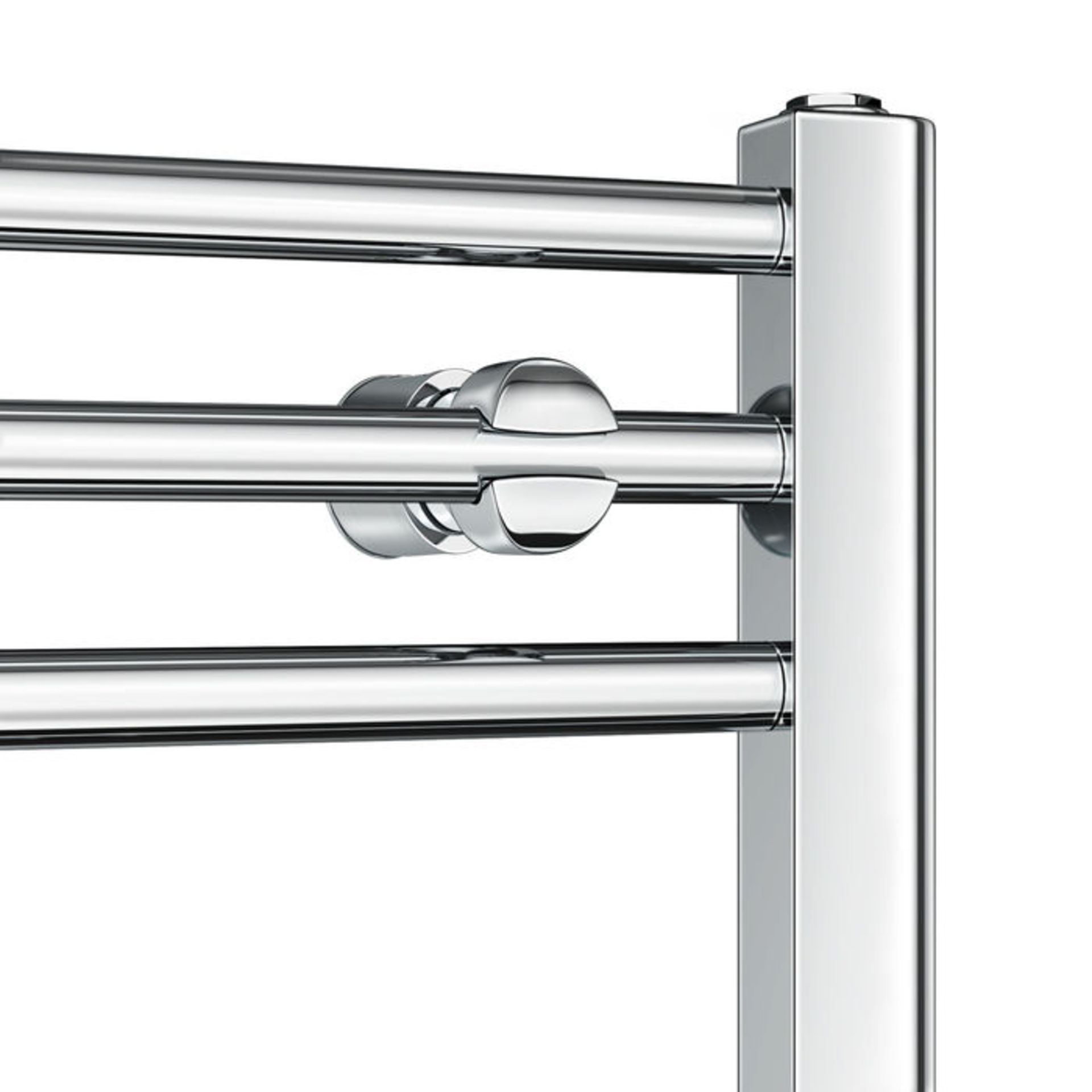 (XM80) 800x600mm - 20mm Tubes - Chrome Heated Straight Rail Ladder Towel Radiator. Low carbon - Image 4 of 4