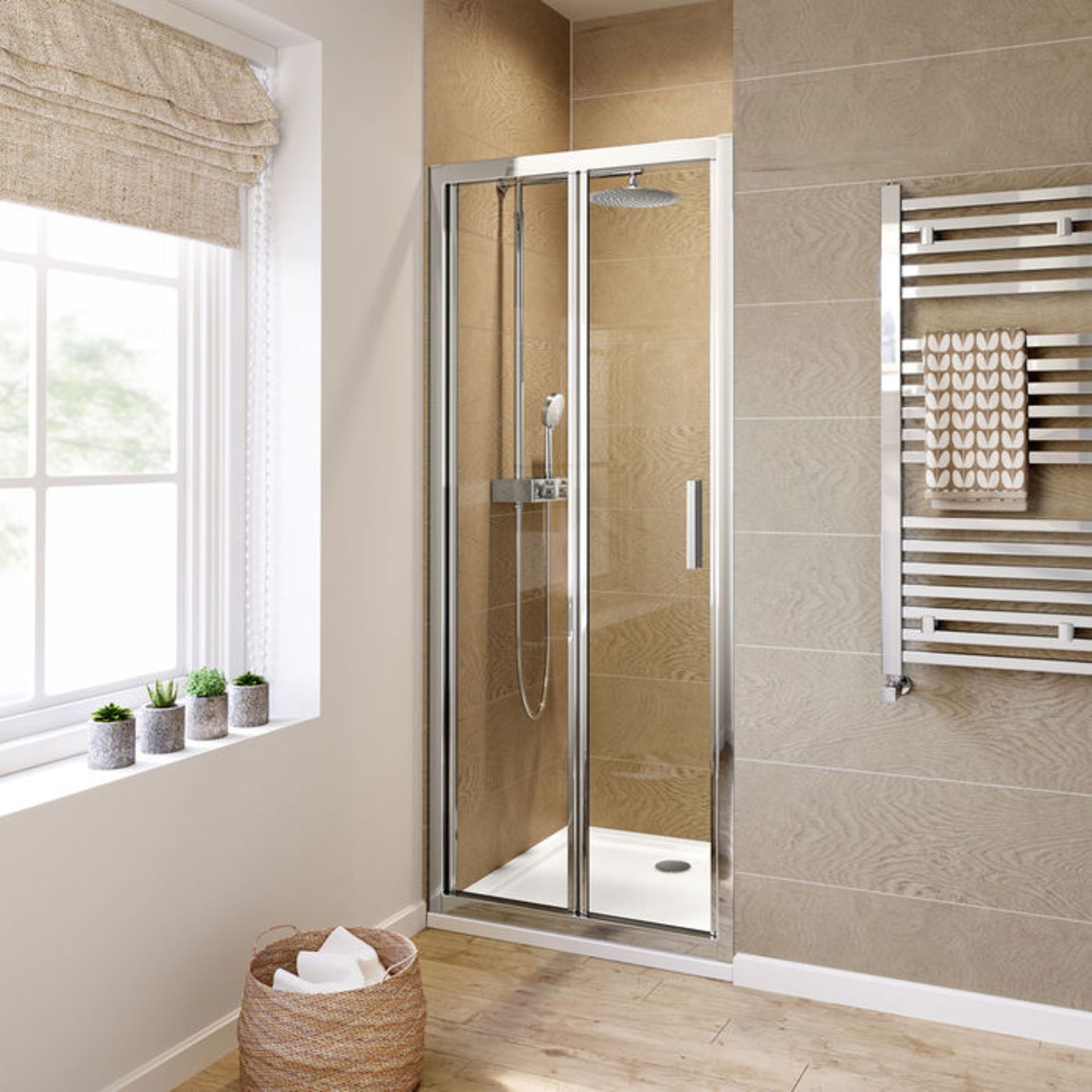 (XM19) 800mm - 6mm - Elements EasyClean Bifold Shower Door. RRP £299.99. 6mm Safety Glass - Single- - Image 2 of 4