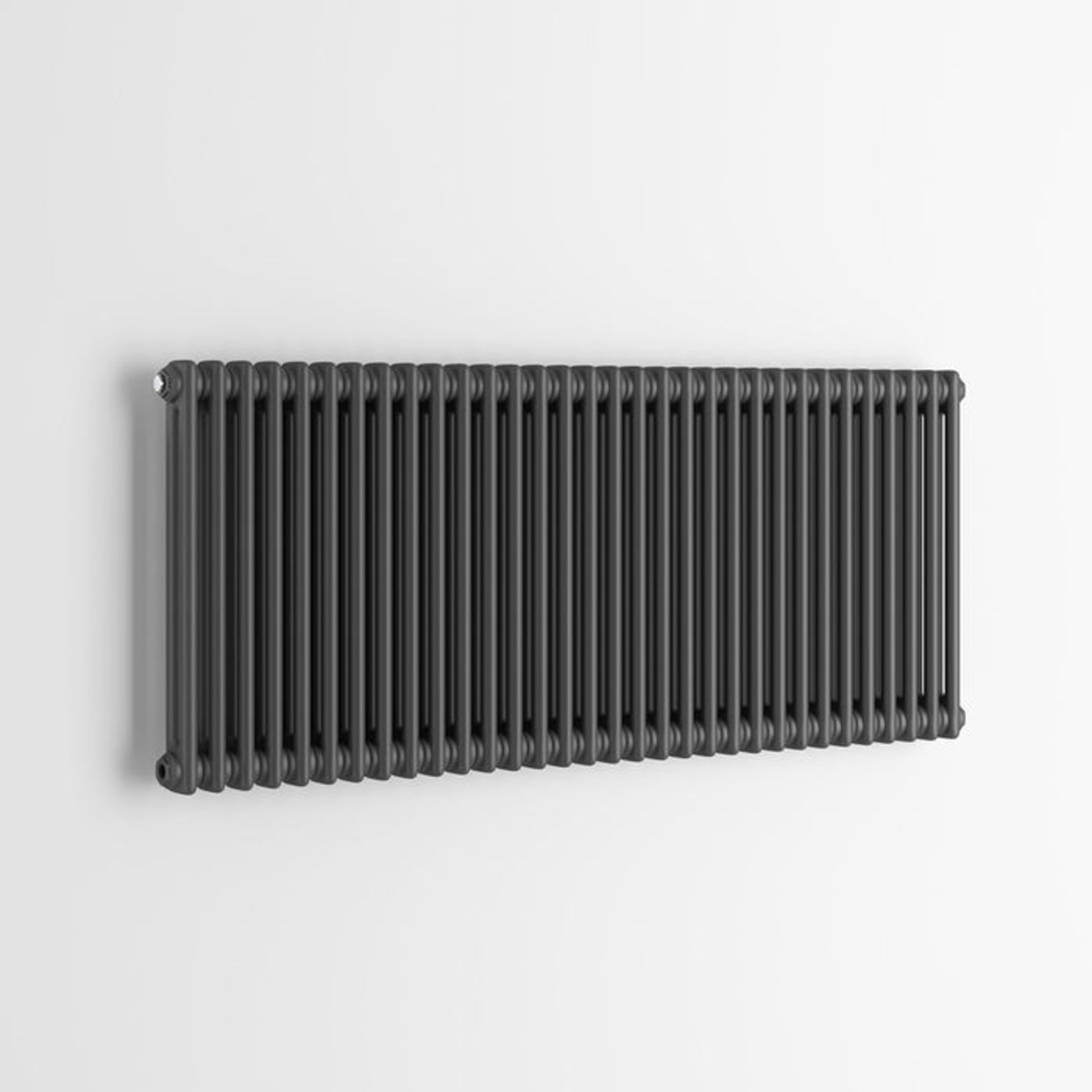 (XM122) 600x1458mm Anthracite Double Panel Horizontal Colosseum Traditional Radiator. RRP £539.99. - Image 4 of 6