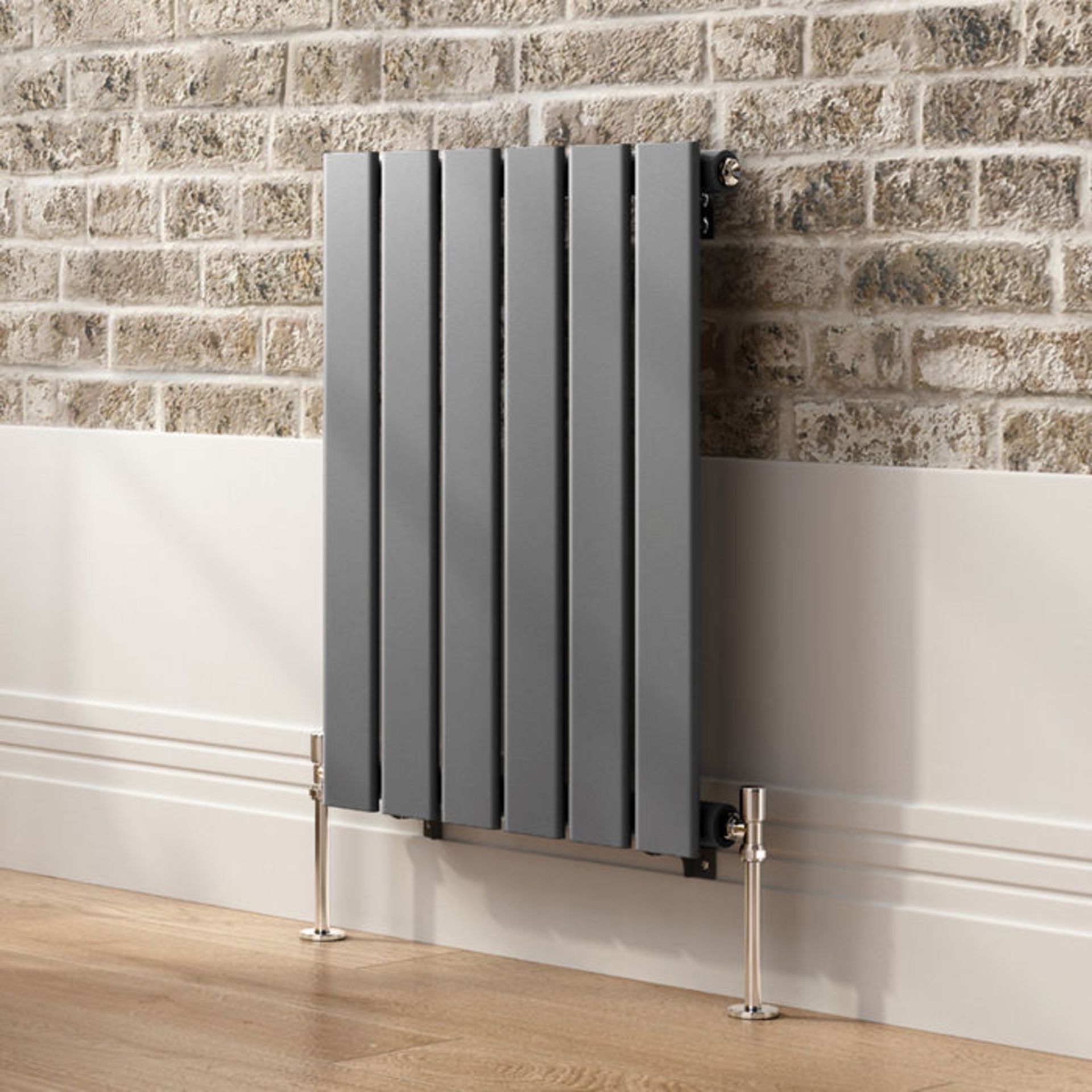 (XM79) 600x456mm Anthracite Single Flat Panel Horizontal Radiator. RRP £184.99. Engineered under - Image 2 of 4