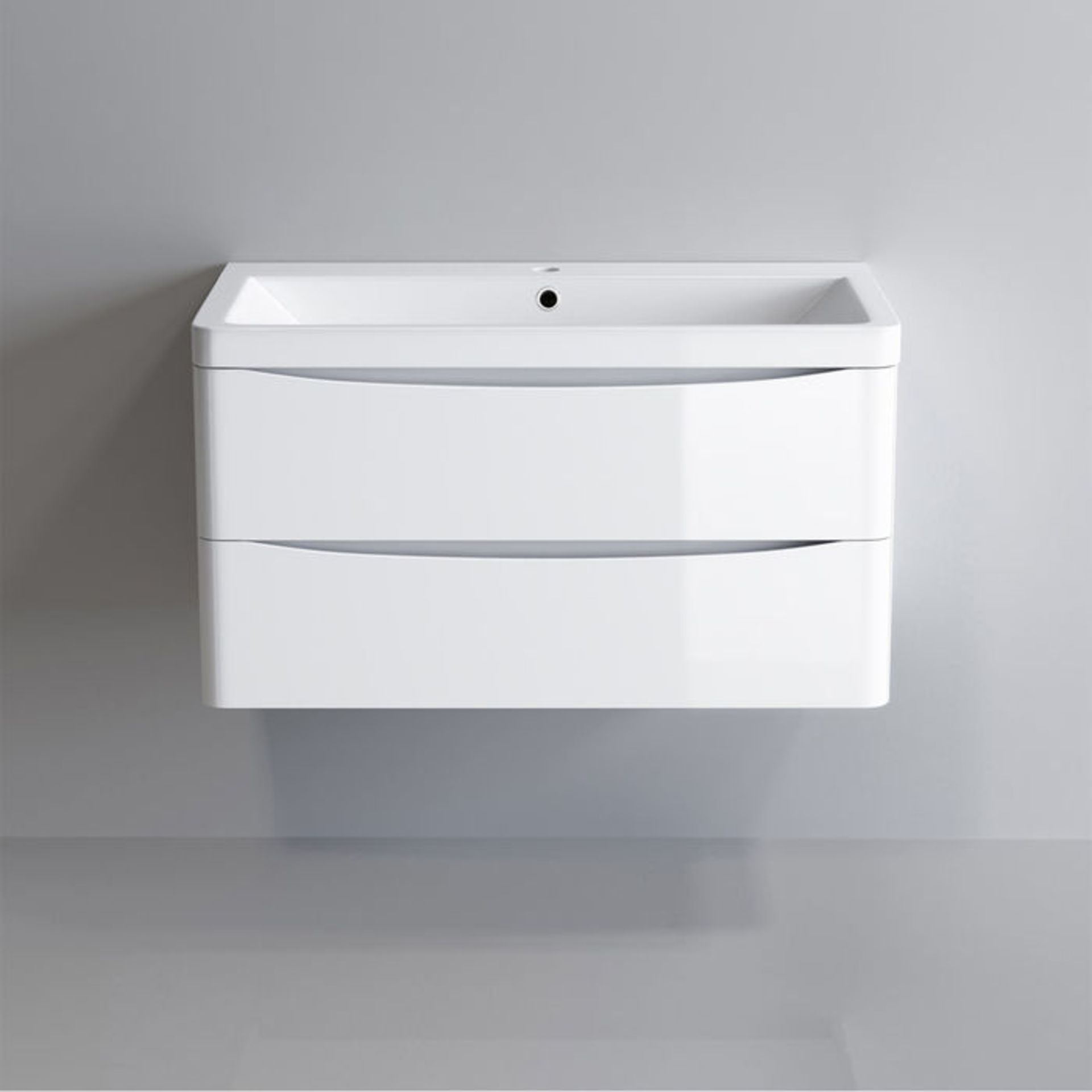 (XM34) 800mm Austin II Gloss White Built In Basin Drawer Unit - Wall Hung. RRP £499.99. Comes - Image 4 of 4