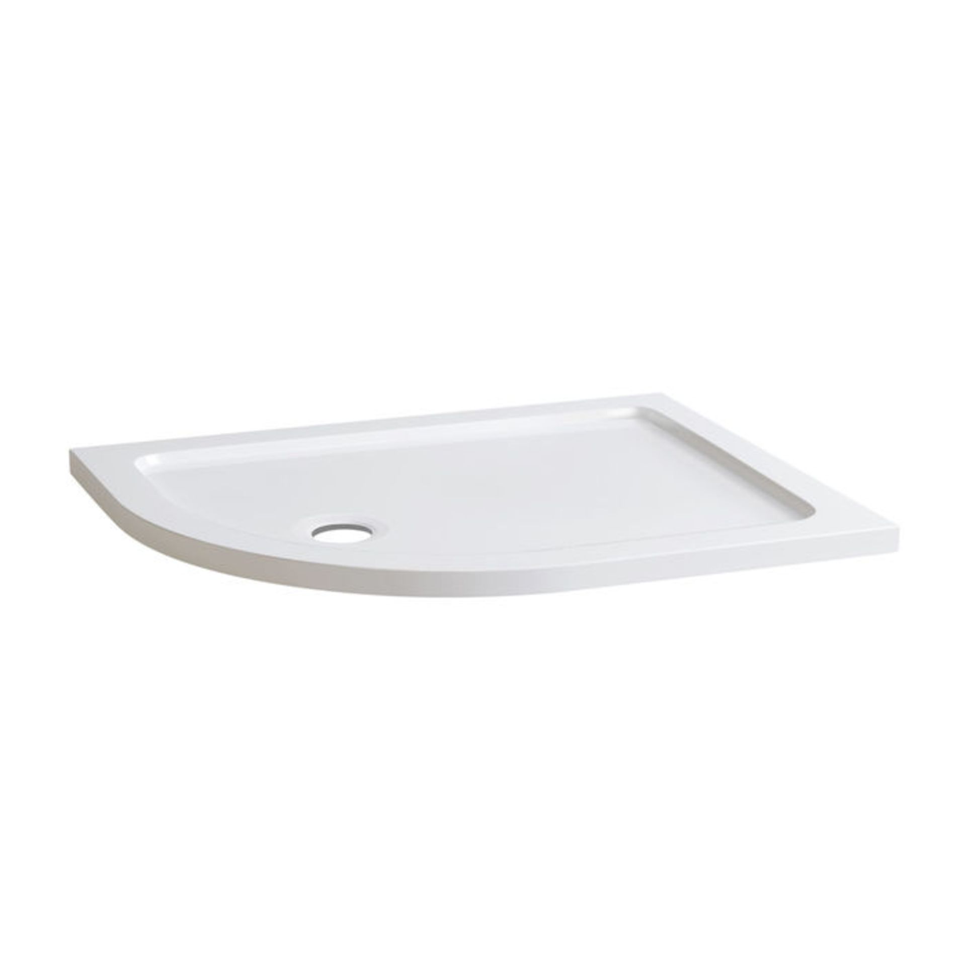 (XM41) 1000x800mm Offset Quadrant Ultra Slim Stone Shower Tray - Left. Low profile ultra slim design - Image 2 of 2