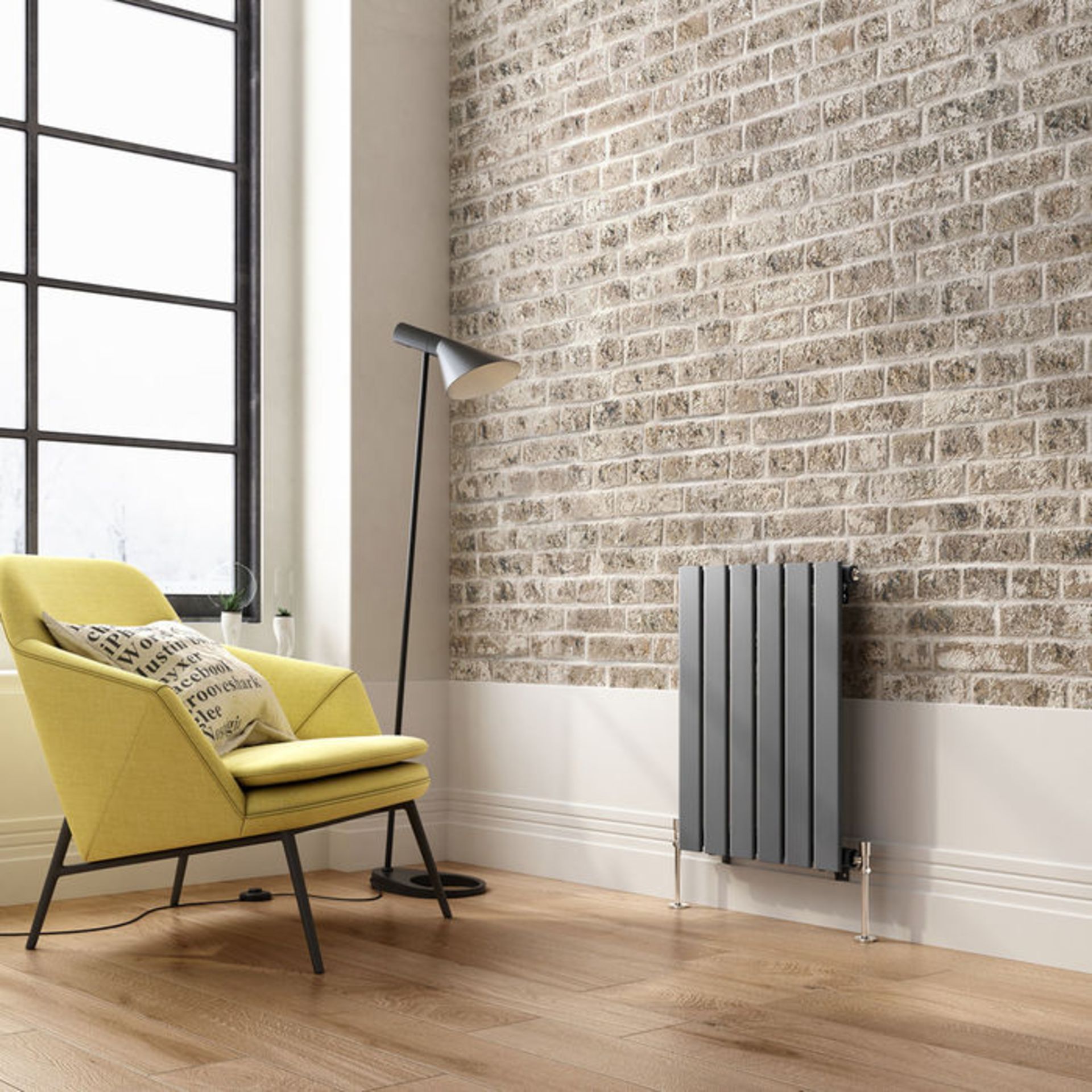 (XM79) 600x456mm Anthracite Single Flat Panel Horizontal Radiator. RRP £184.99. Engineered under - Image 3 of 4