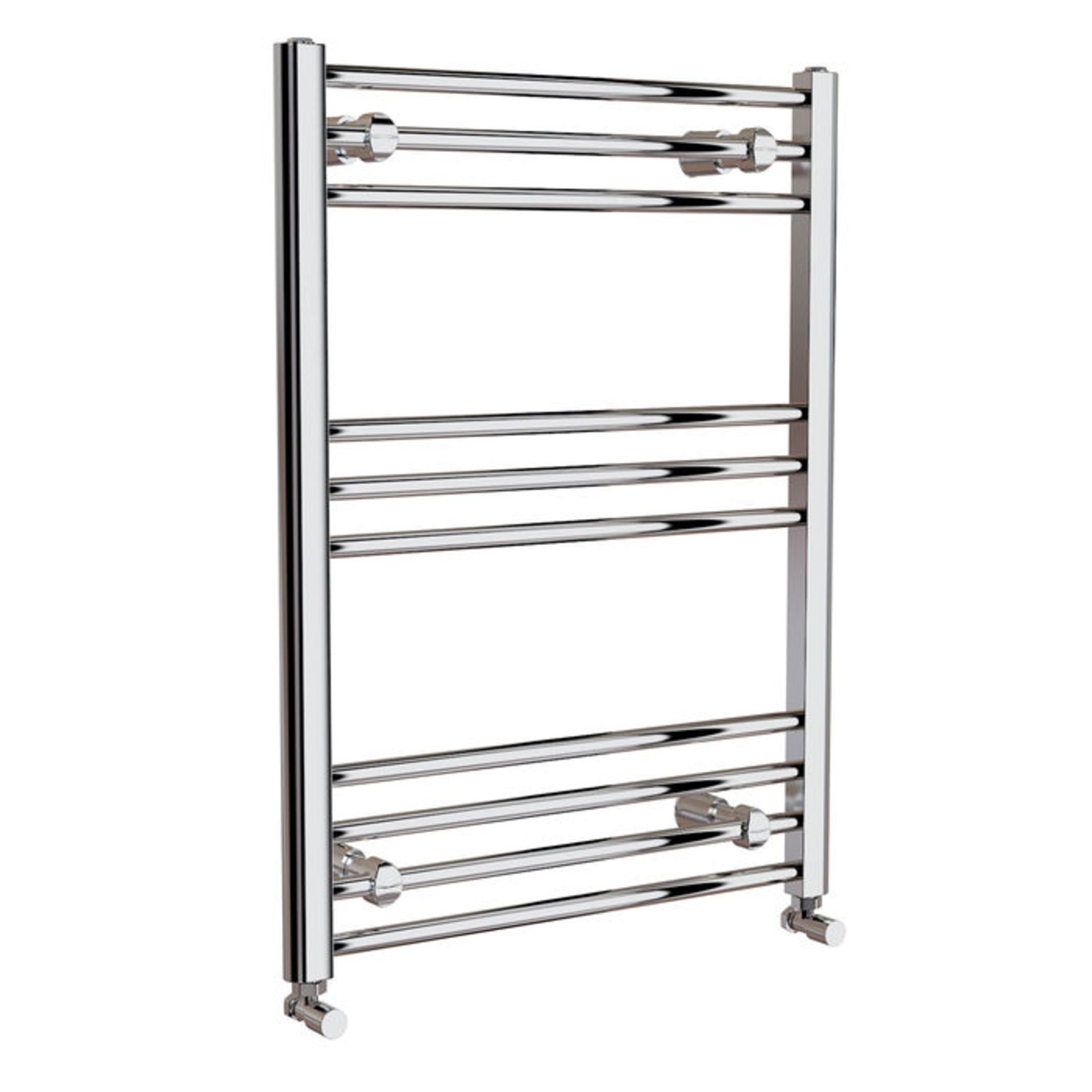 (XM80) 800x600mm - 20mm Tubes - Chrome Heated Straight Rail Ladder Towel Radiator. Low carbon - Image 3 of 4