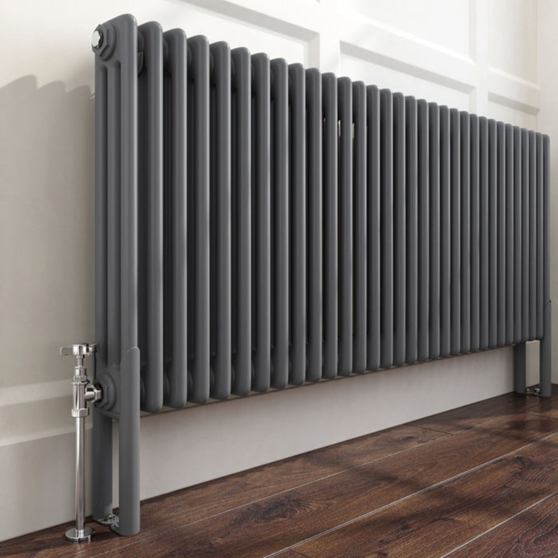 (XM29) 600x1444mm Anthracite Triple Panel Horizontal Colosseum Traditional Radiator. RRP £549.99. - Image 2 of 5