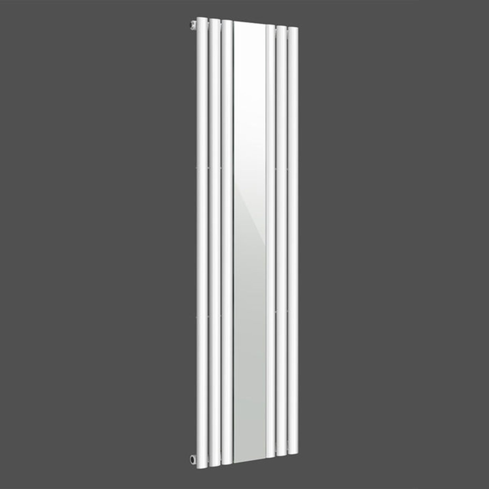 (TA81) 1800x500mm Mirrored White Single Oval Panel Radiator- Denver. RRP £399.99. Made from high - Image 2 of 4