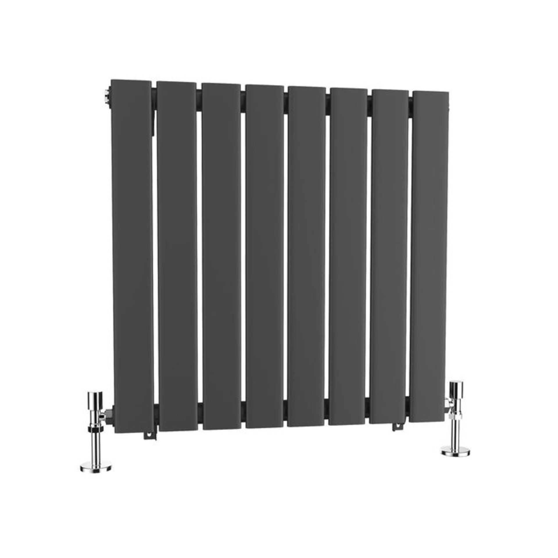 (NY144) 600x604mm Anthracite Single Flat Panel Horizontal Radiator. RRP £219.99. Made from high - Image 4 of 4