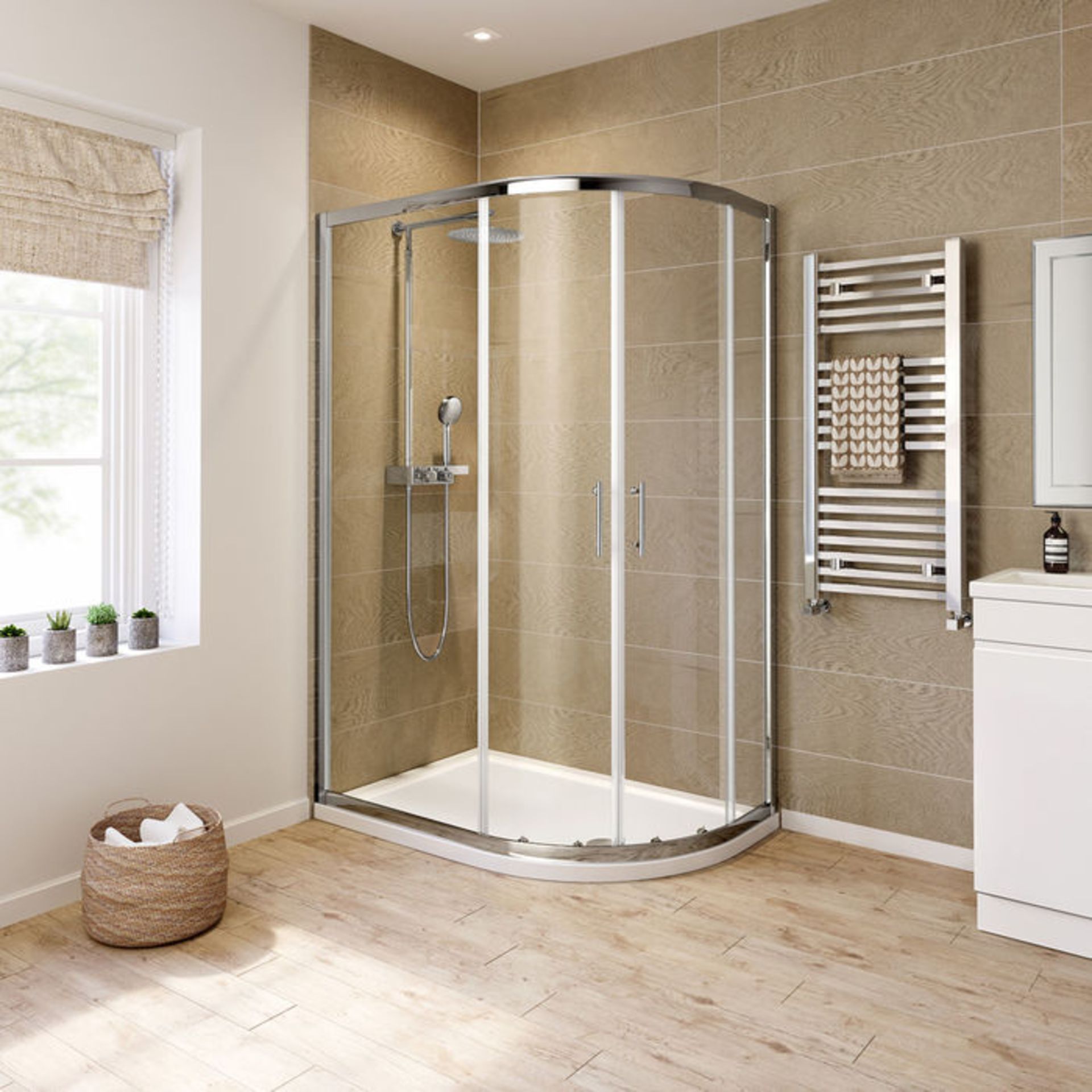 (XM17) 760x900mm - 6mm - Elements Offset Quadrant Shower Enclosure - Reversible. RRP £299.99. Our - Image 3 of 5