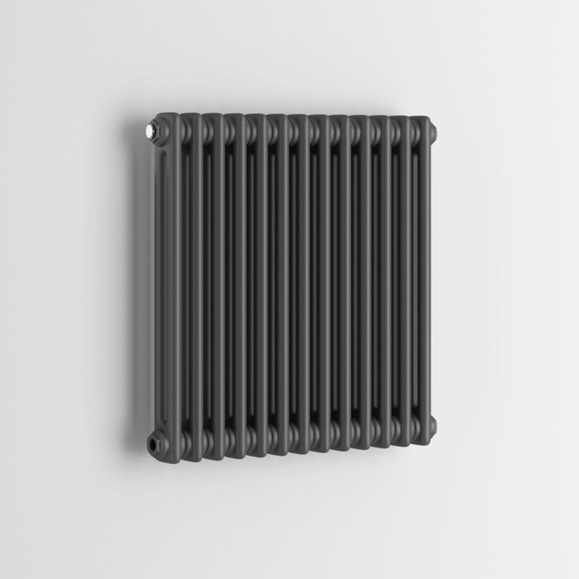 (XM121) 600x603mm Anthracite Double Panel Horizontal Colosseum Traditional Radiator. RRP £309.99. - Image 3 of 4