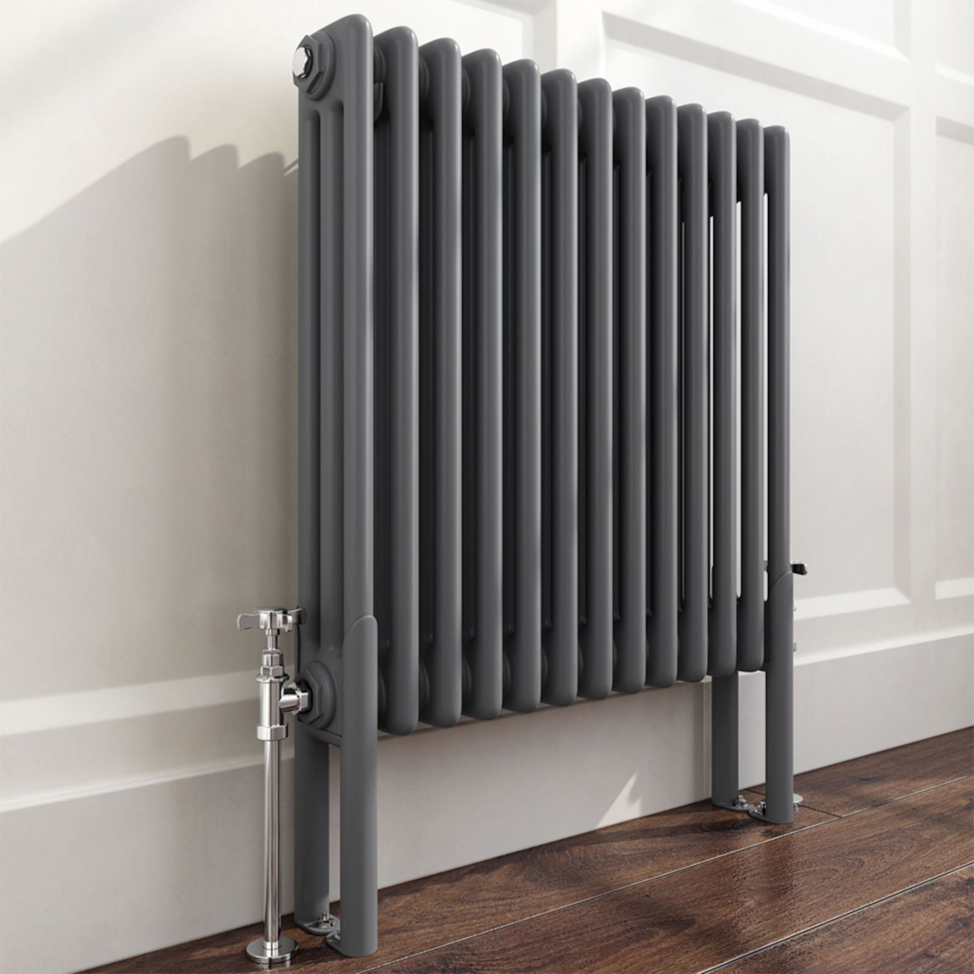 (XM9) 600x599mm Anthracite Triple Panel Horizontal Traditional Colosseum Radiator. RRP £289.99. Made - Image 2 of 4