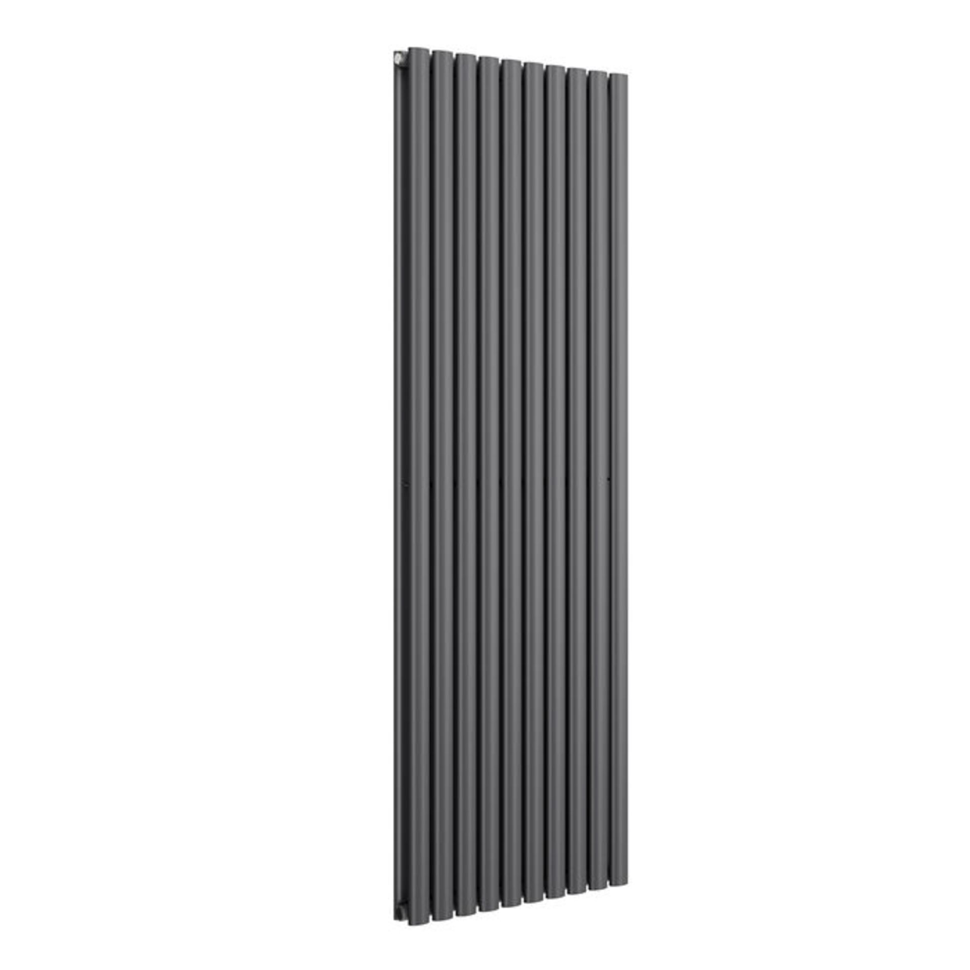 (P63) 1800x600mm Anthracite Double Panel Oval Tube Vertical Premium Radiator. RRP £499.99. Made - Image 3 of 4