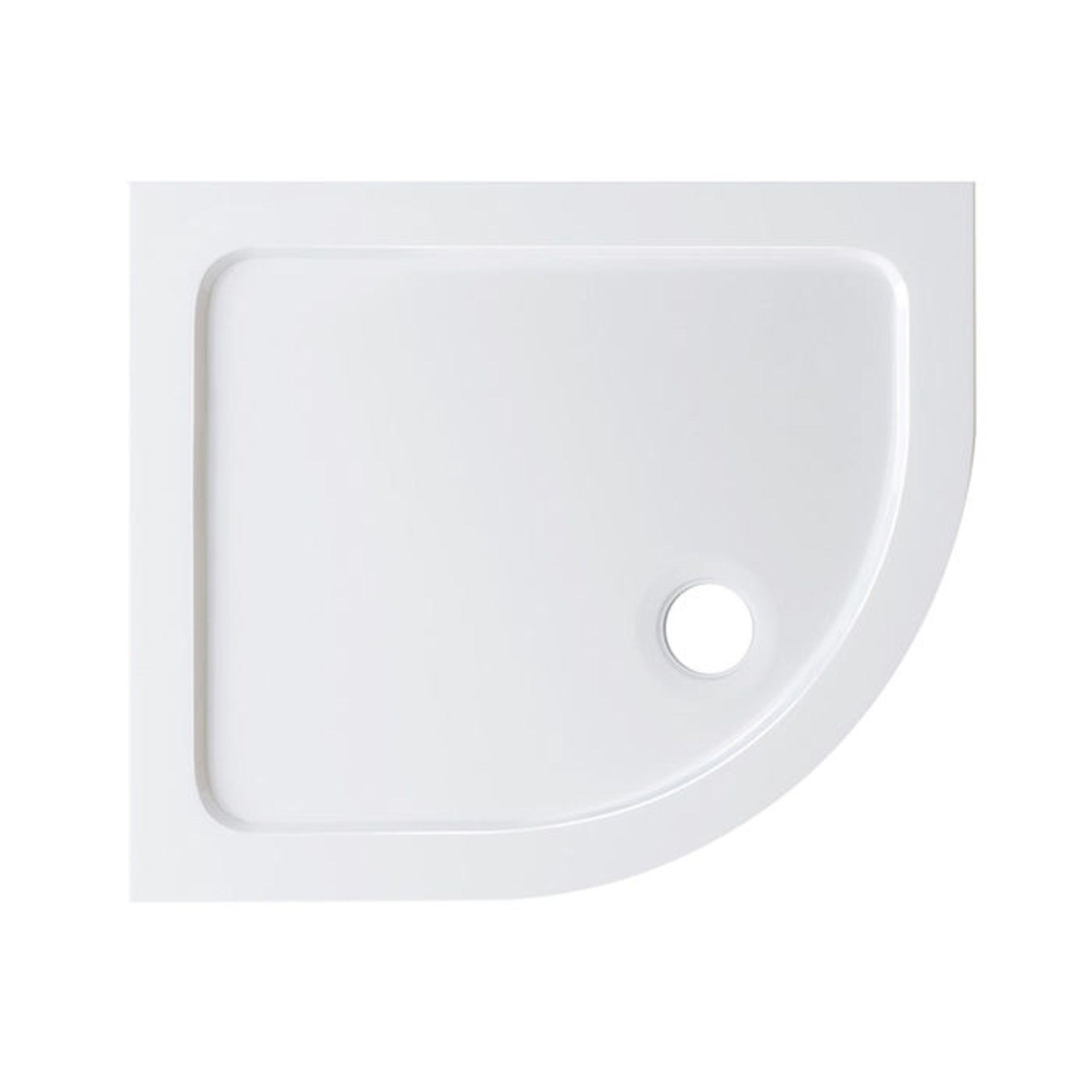 (AH56) 900x760mm Offset Quadrant Ultraslim Stone Shower Tray - Right. Low profile ultra slim design - Bild 2 aus 2