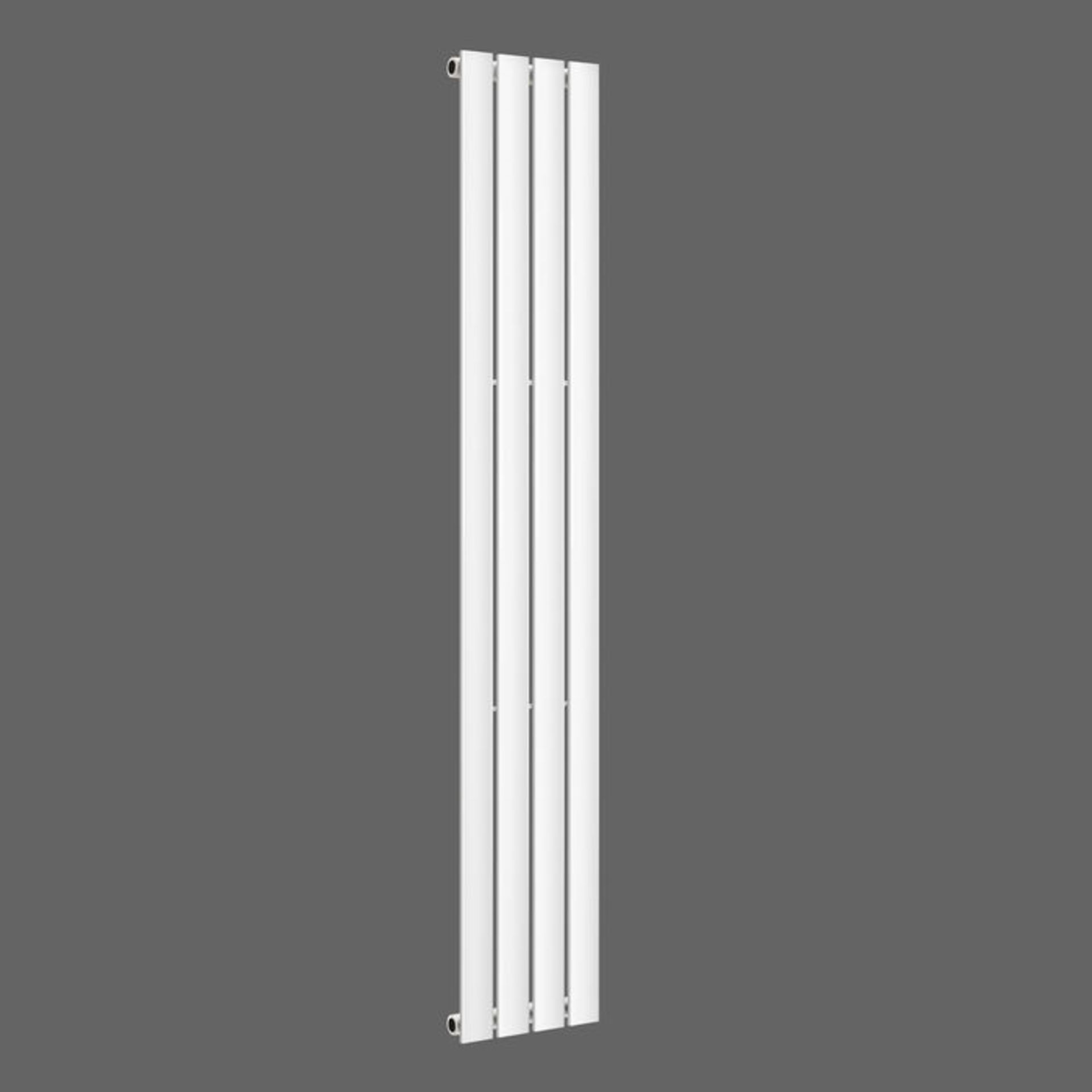 (P293) 1800x300mm Gloss White Single Flat Panel Vertical Radiator. RRP £294.99. Made with low - Image 3 of 3