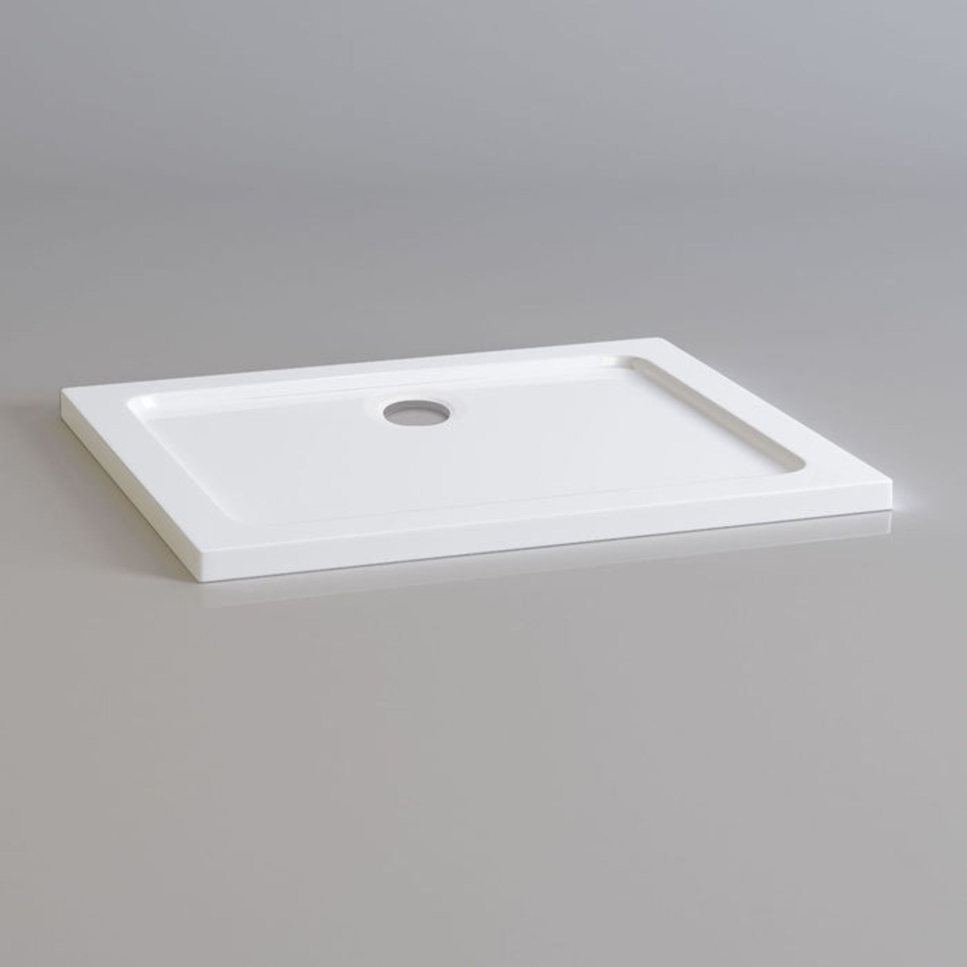 (C60) 900x760mm Rectangular Ultra Slim Stone Shower Tray. Low profile ultra slim design Gel coated - Image 2 of 2