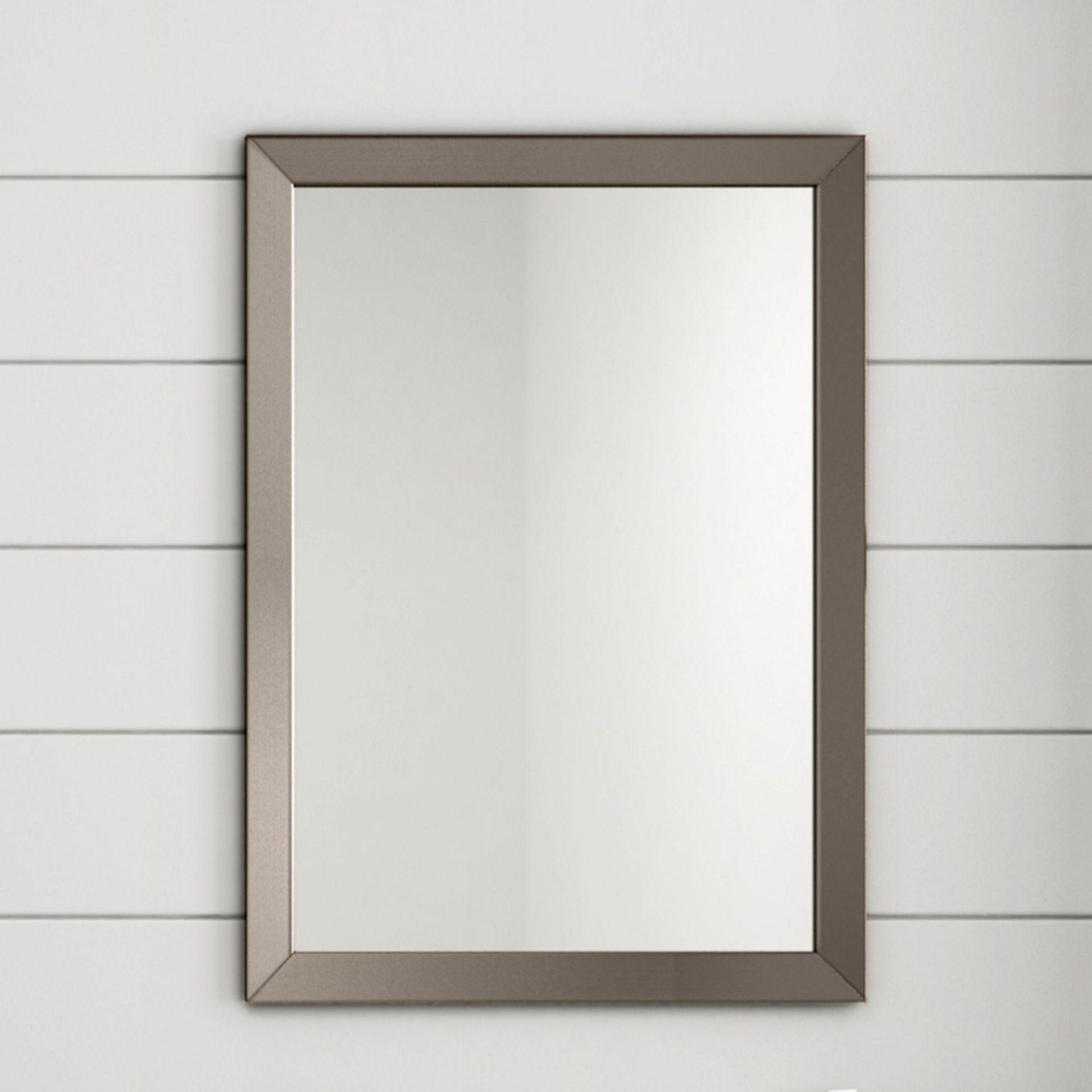 (MT102) 500x700mm Clover Metallic Nickel Framed Mirror. Made from eco friendly recycled plastics