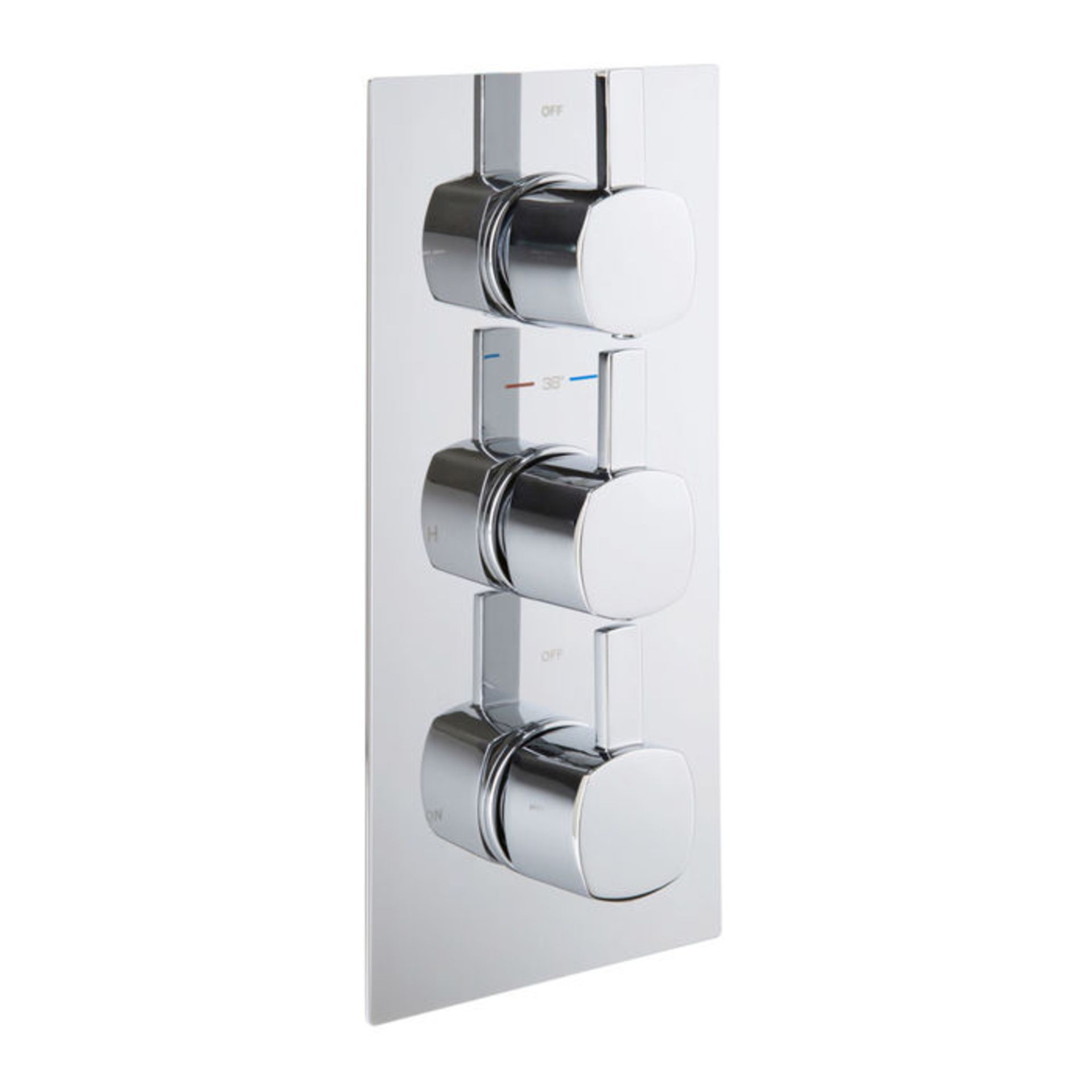 (HS67) Square Three Way Concealed Valve. RRP £349.99. Chrome plated solid brass Built in anti-