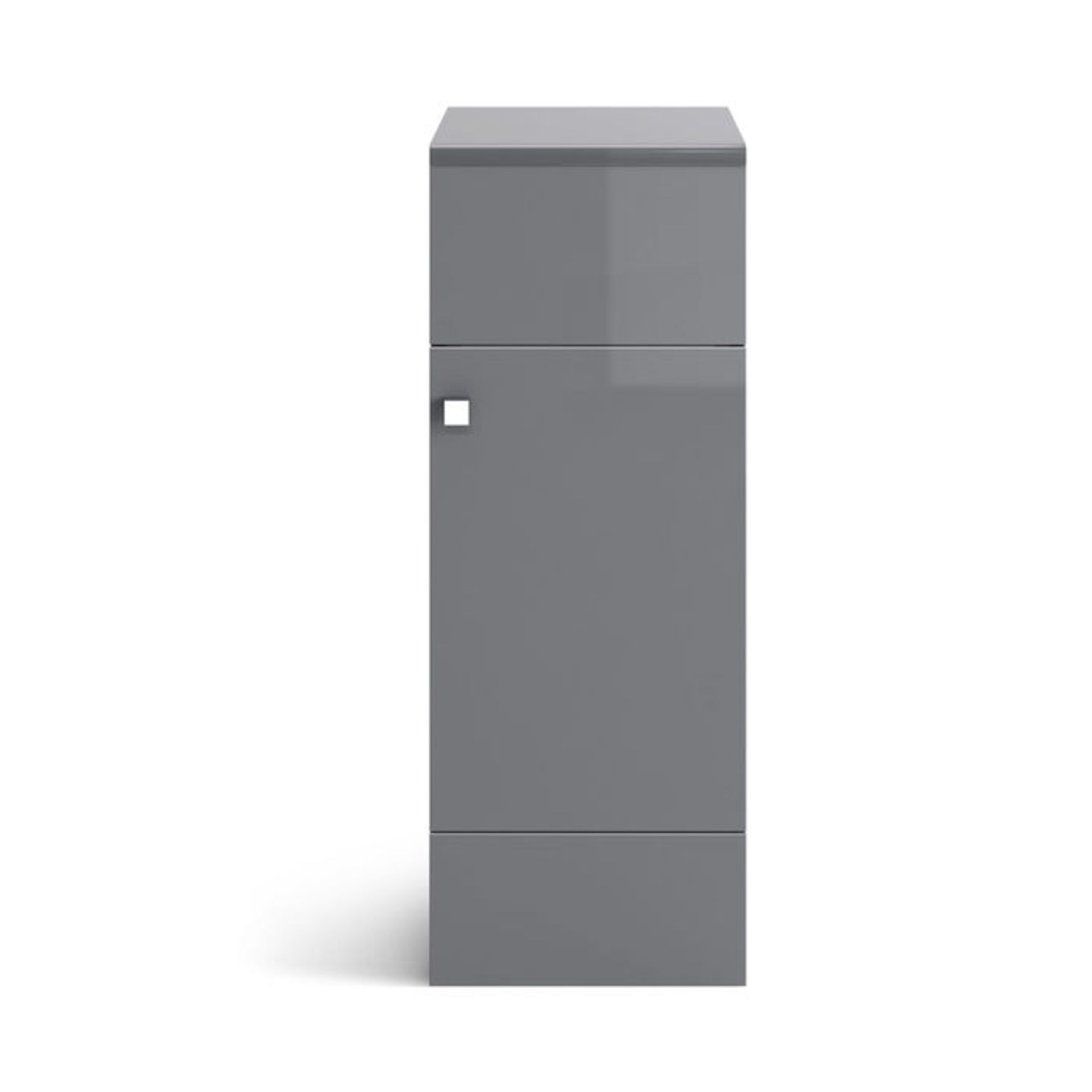 (MT217) 300mm Harper Gloss Grey Small Side Cabinet Unit. RRP £119.99. Our compact unit offers two - Image 5 of 5