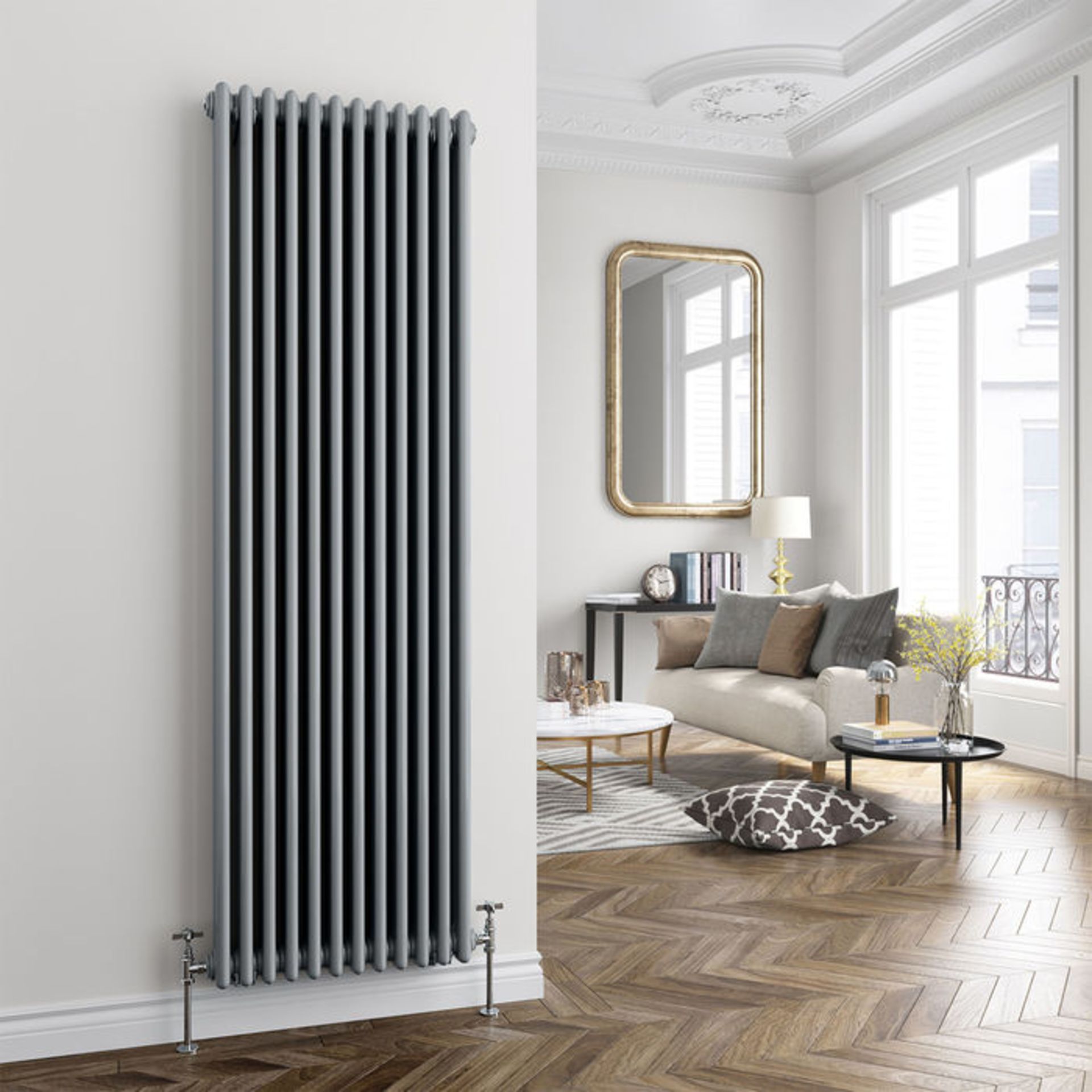 (MT154) 1800x554mm Earl Grey Triple Panel Vertical ColosseumTraditional Radiator. RRP £554.99. - Image 2 of 3