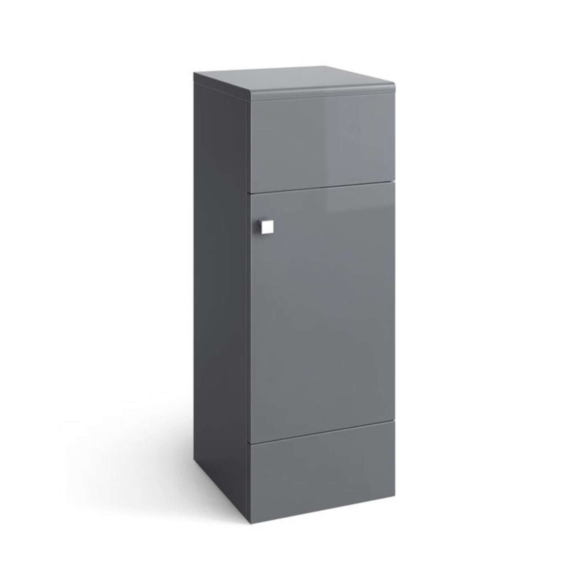 (MT217) 300mm Harper Gloss Grey Small Side Cabinet Unit. RRP £119.99. Our compact unit offers two - Image 4 of 5