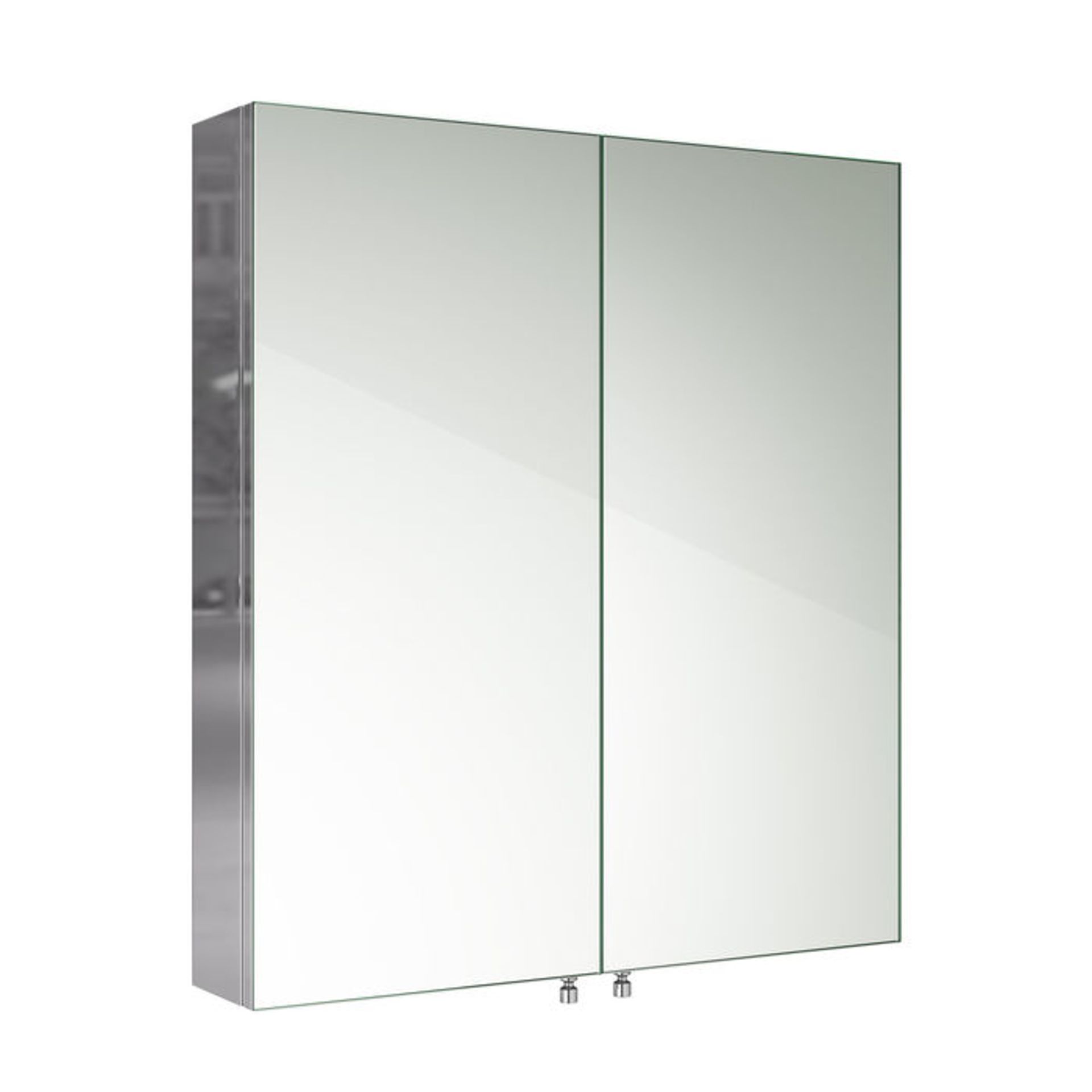 (TA96) 670x600mm Liberty Stainless Steel Double Door Mirror Cabinet. Made from high-grade - Image 4 of 4