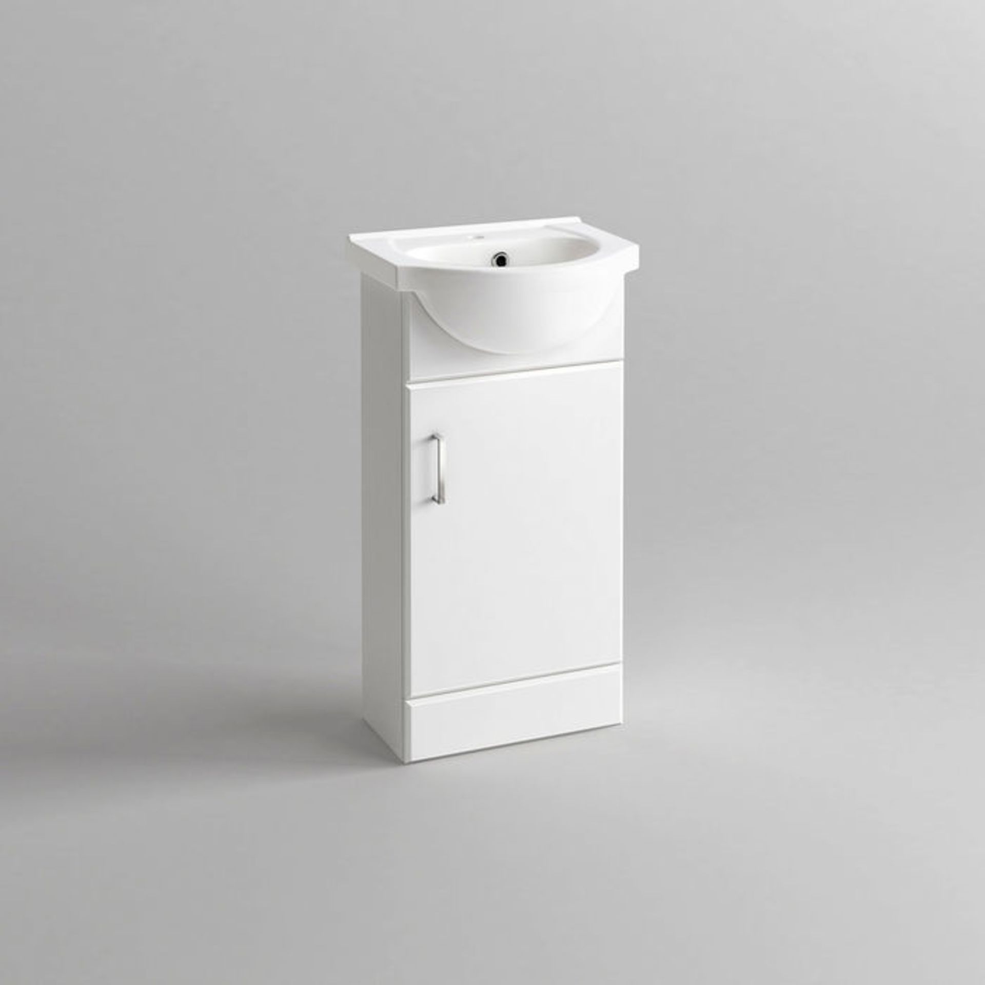 (VN31) 410mm Quartz Gloss White Built In Basin Cabinet. RRP £199.99. Comes complete with basin. - Image 4 of 5