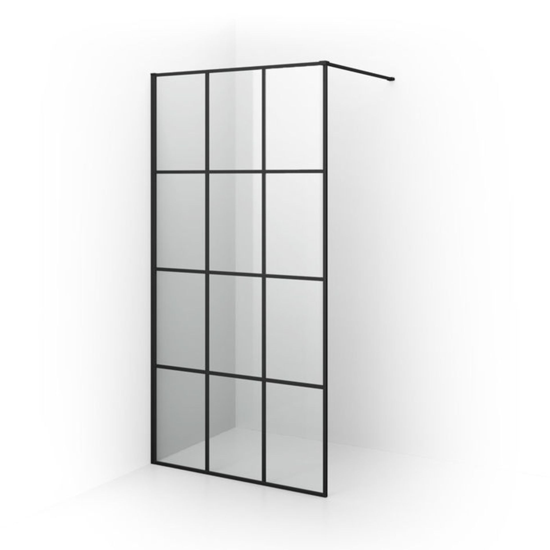 (VN26) 1000mm - 8mm Designer Black Shoji Wetroom Panel. RRP £399.99. Stylish matte black finish - Image 5 of 5