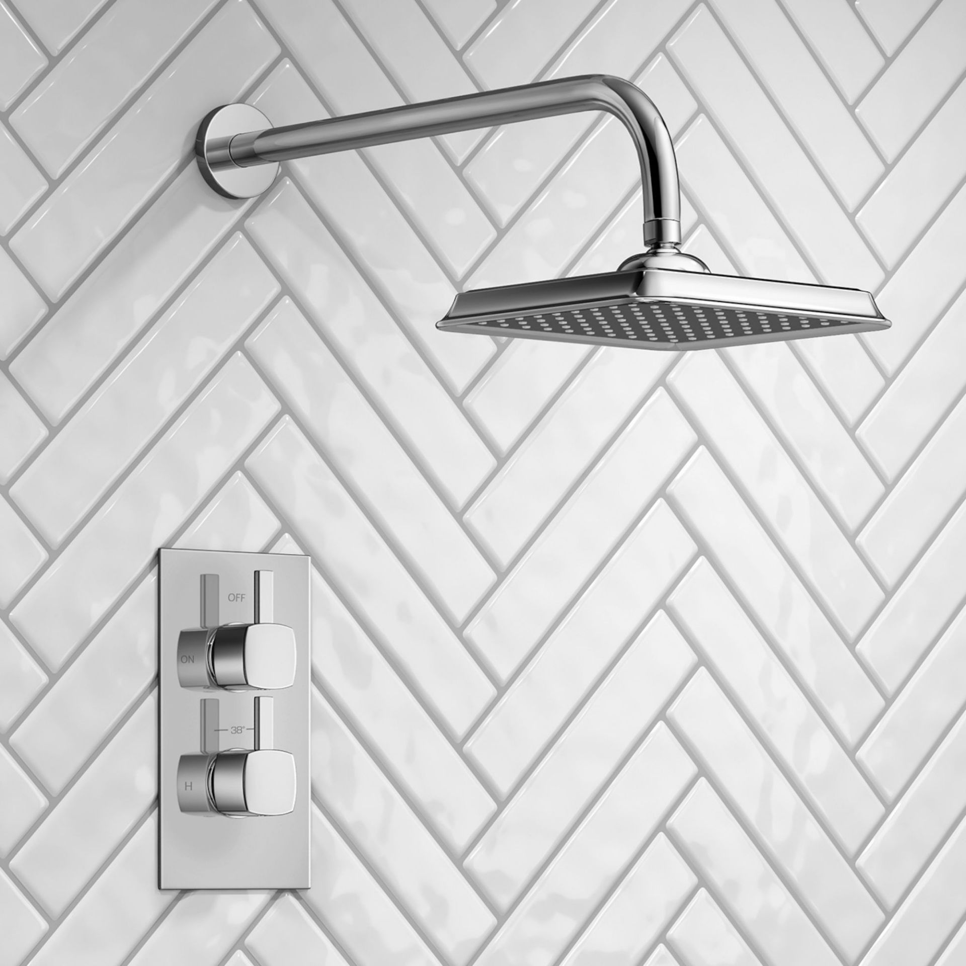 (DK50) Square Concealed Thermostatic Mixer Shower & Medium Head. Enjoy the minimalistic aesthetic of - Image 2 of 4