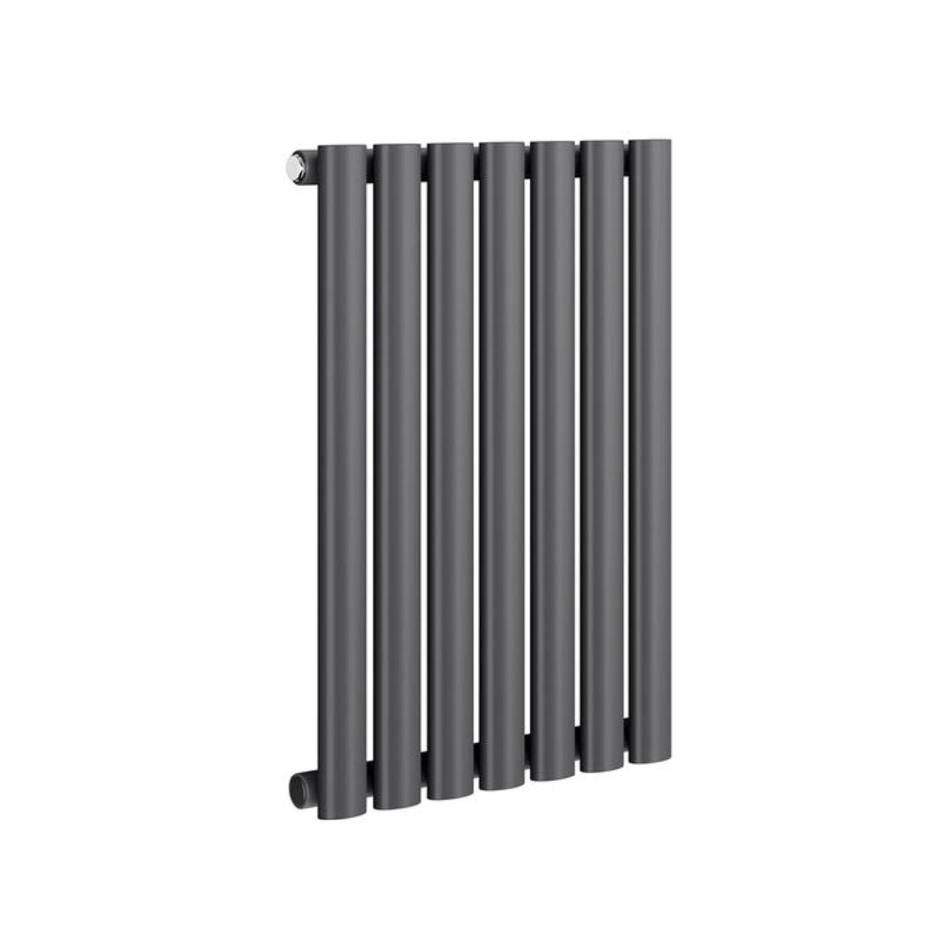 (XM206) 600x420mm Anthracite Single Panel Oval Tube Horizontal Radiator. RRP £169.99. Made from high - Image 3 of 3