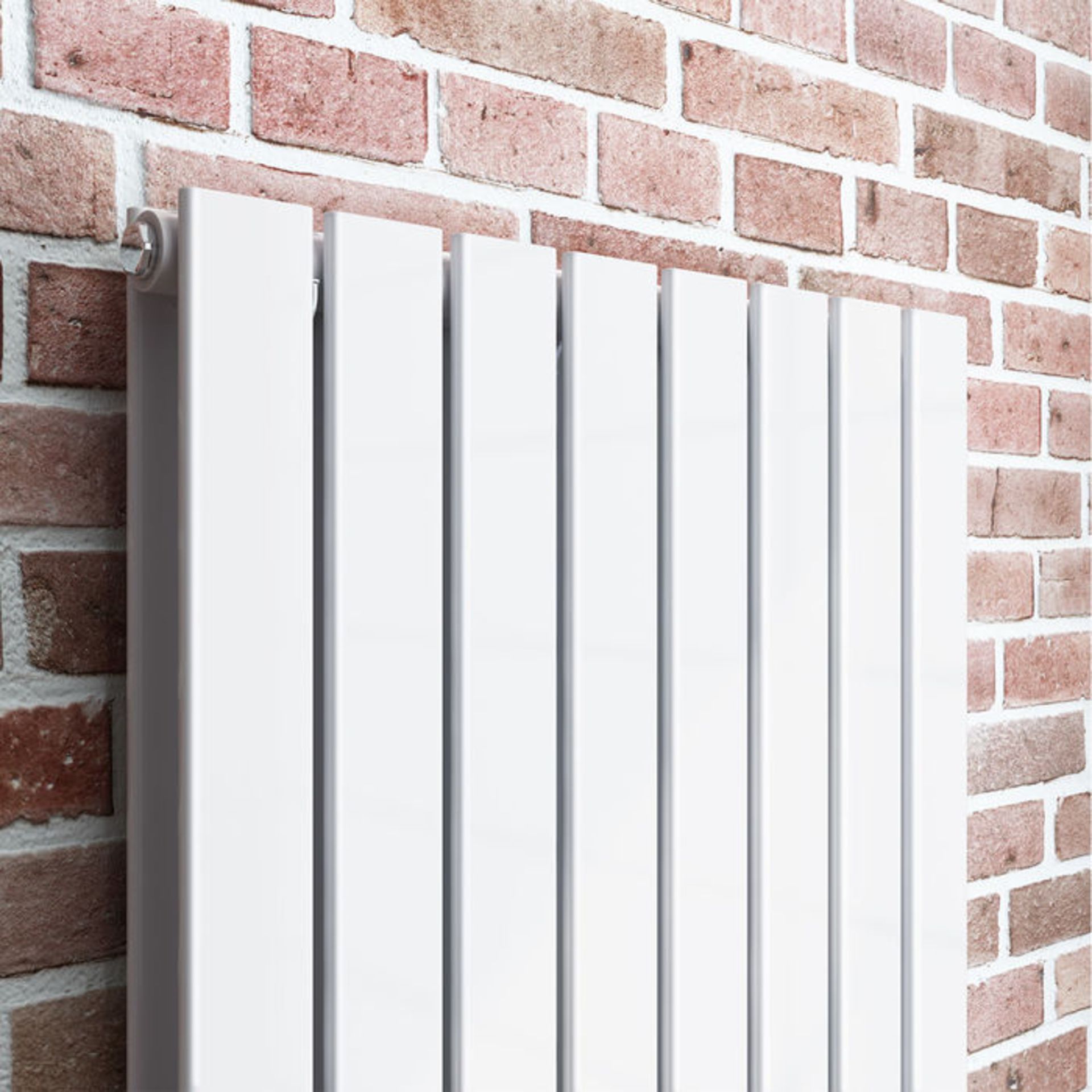 (MT210) 1800x608mm Gloss White Double Flat Panel Vertical Radiator - Premium. RRP £499.99. Made from - Image 3 of 3