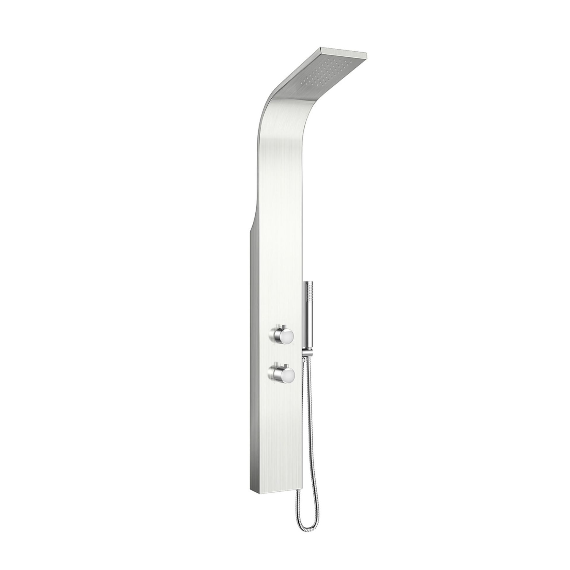 (DK39) Exposed Panel Brushed Steel Shower Tower & Handheld. Feel inspired with this contemporary - Image 4 of 4