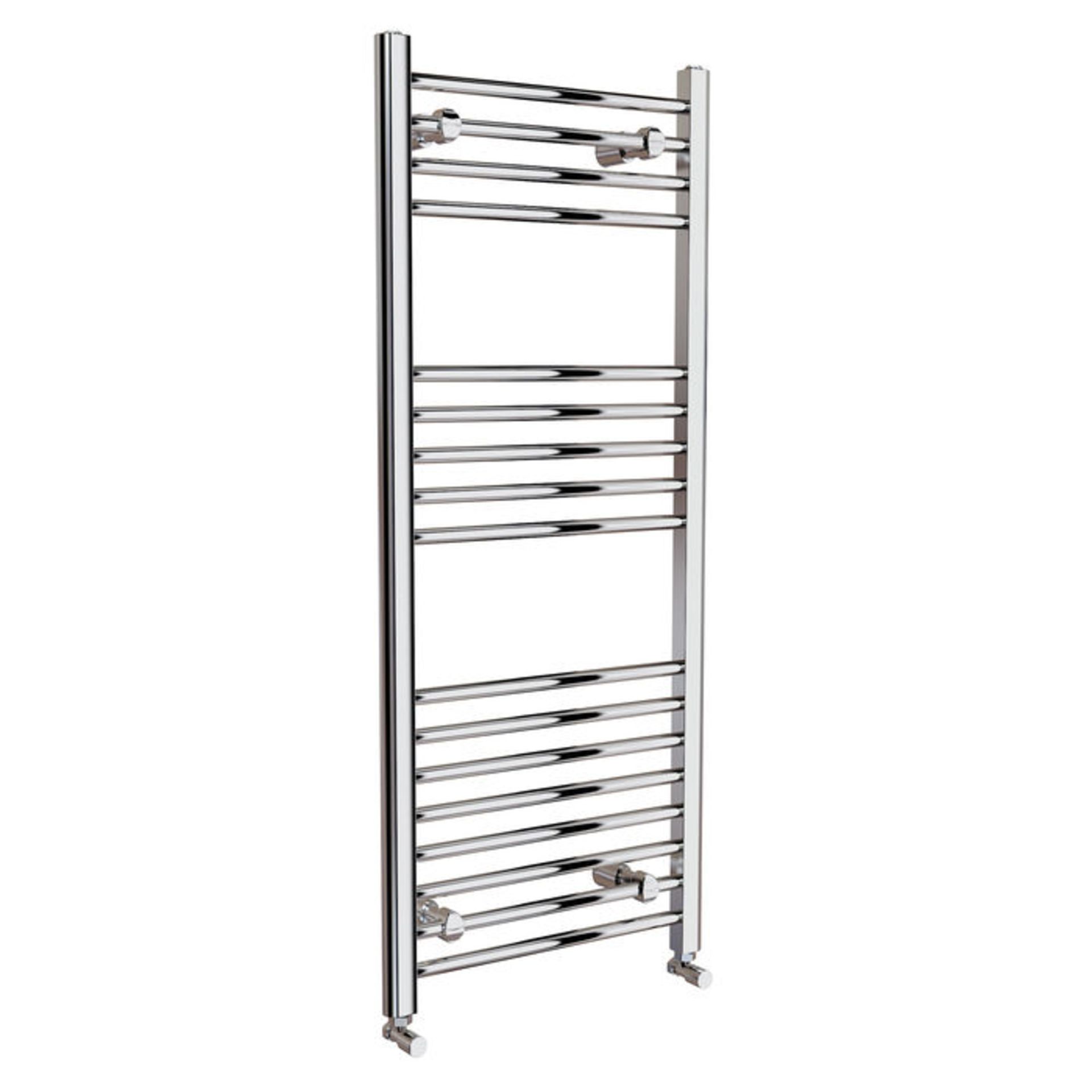 (DK25) 1200x500mm - Chrome Heated Straight Towel Rail Ladder Radiator - 20mm Tubes. . Made from - Image 2 of 3