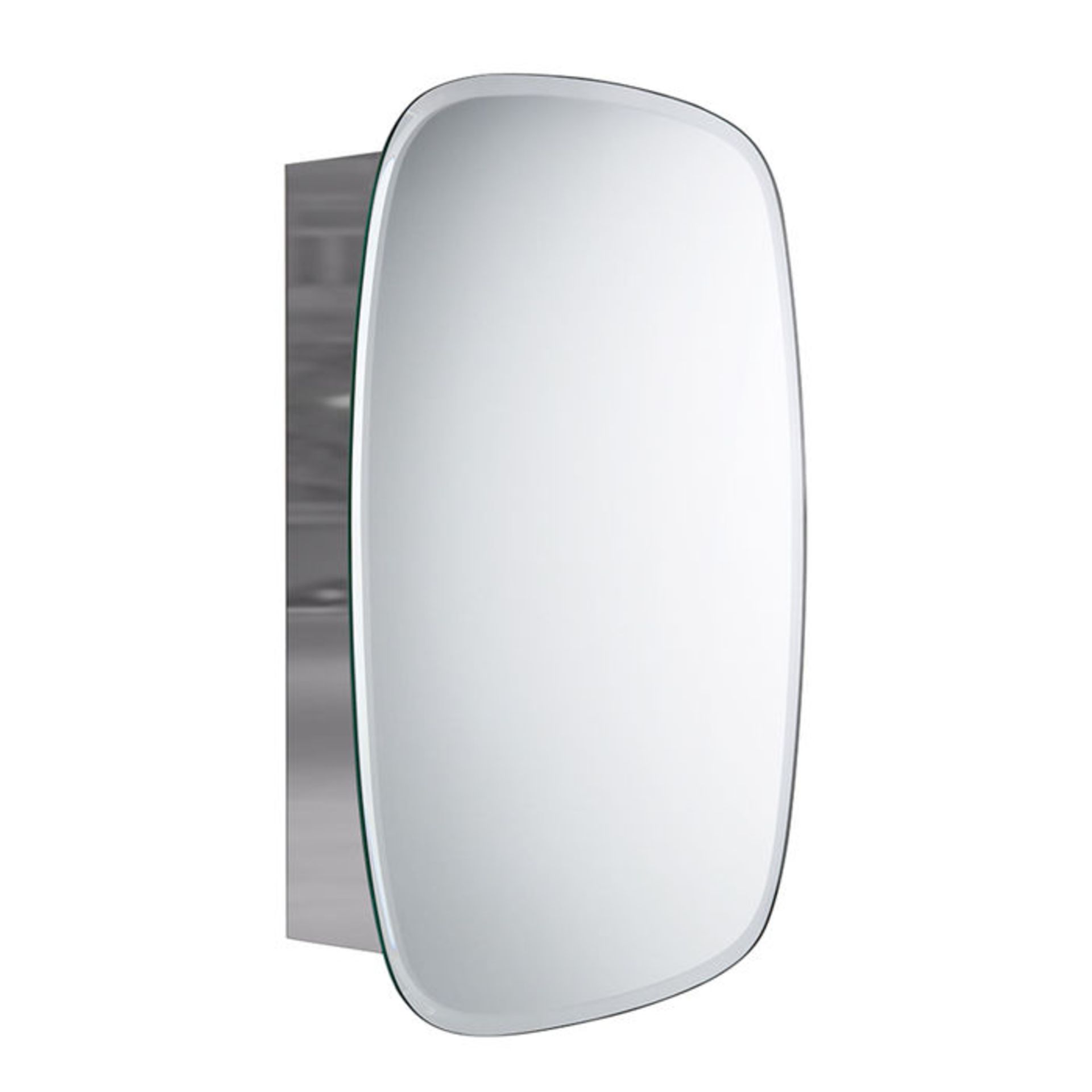 (DK114) 450x600 Curved Rectangular Liberty Stainless Steel Mirror Cabinet. Made from high-grade - Image 2 of 3