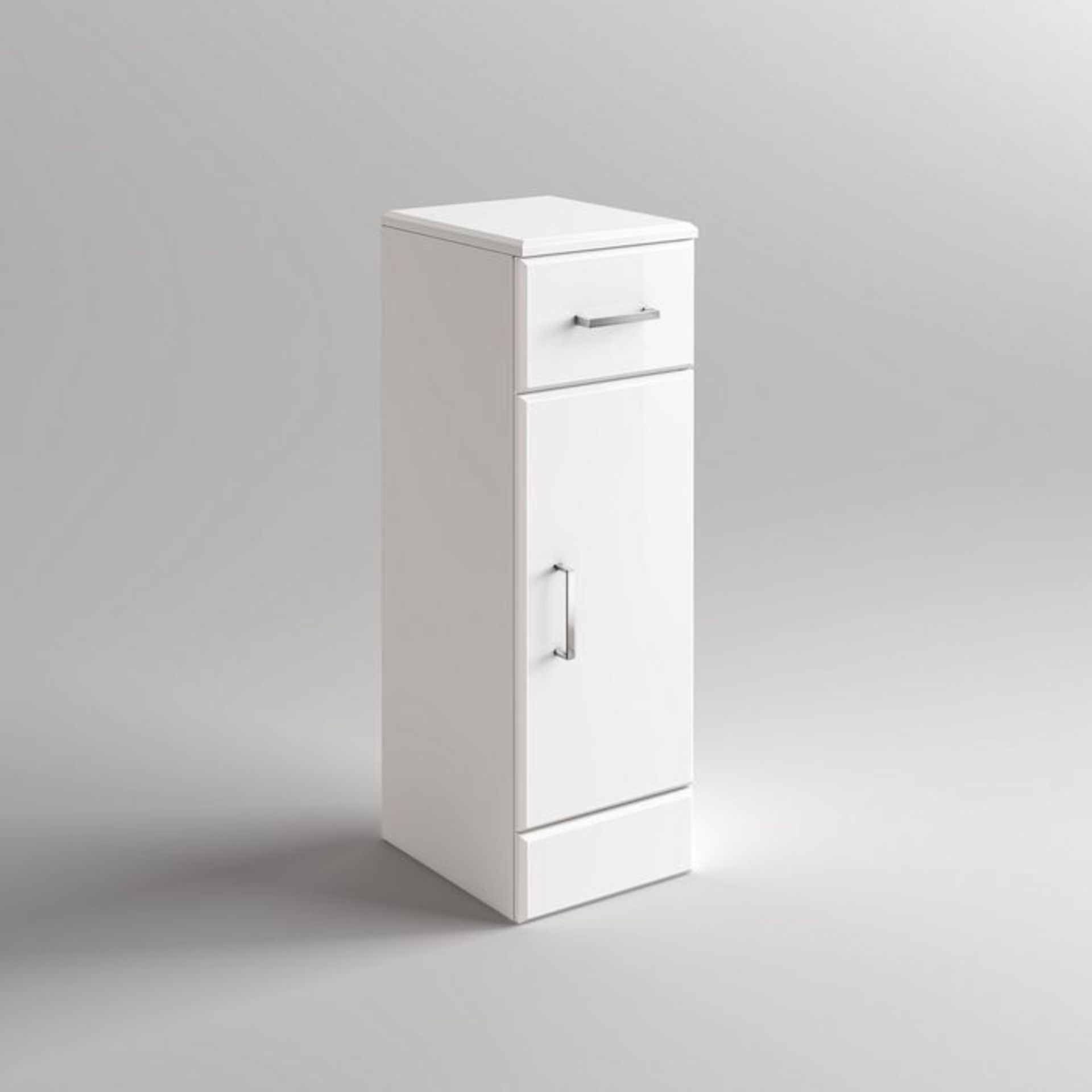 (DK18) 250x300mm Quartz Gloss White Small Side Cabinet Unit. Pristine gloss white finish Great - Image 3 of 5