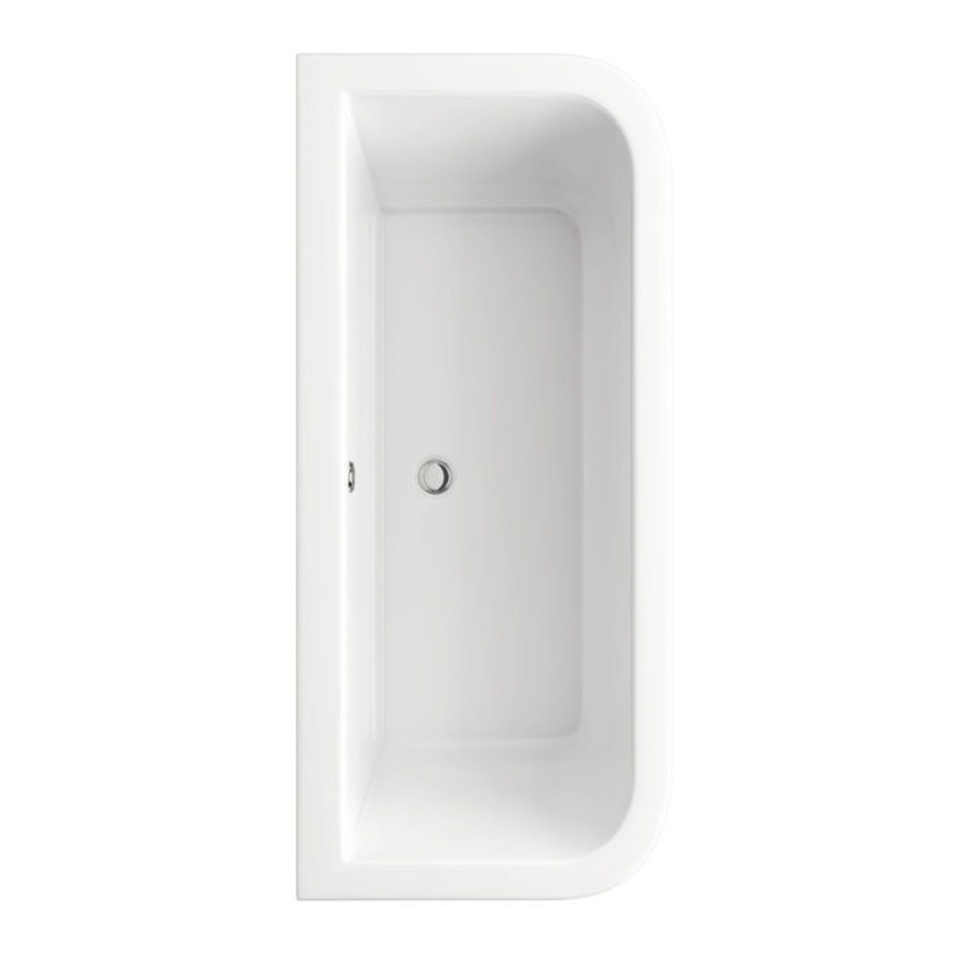 (DK32) 1700x750x460mm Denver Back to Wall Bath - Large. RRP £499.99. The double ended feature - Image 4 of 4