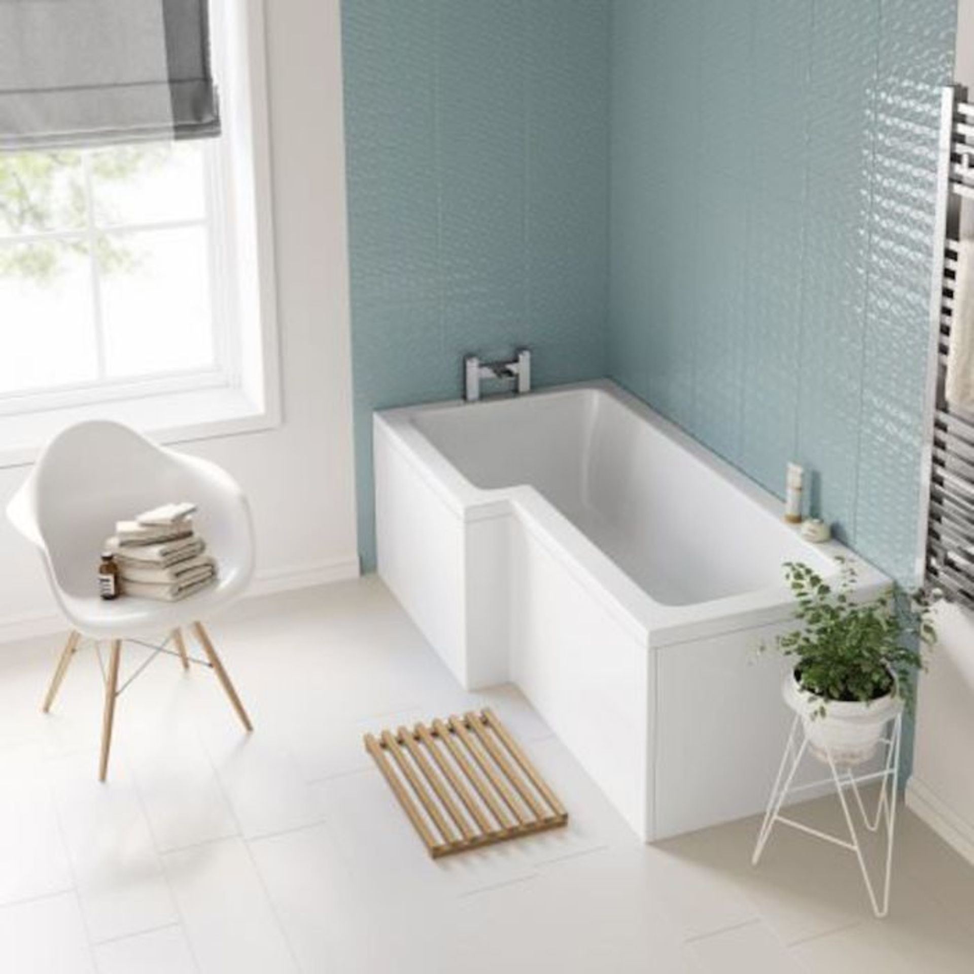 (DK81) 1700x850mm Left Hand L-Shaped Bath. RRP £349.99. Constructed from high quality acrylic - Image 4 of 6