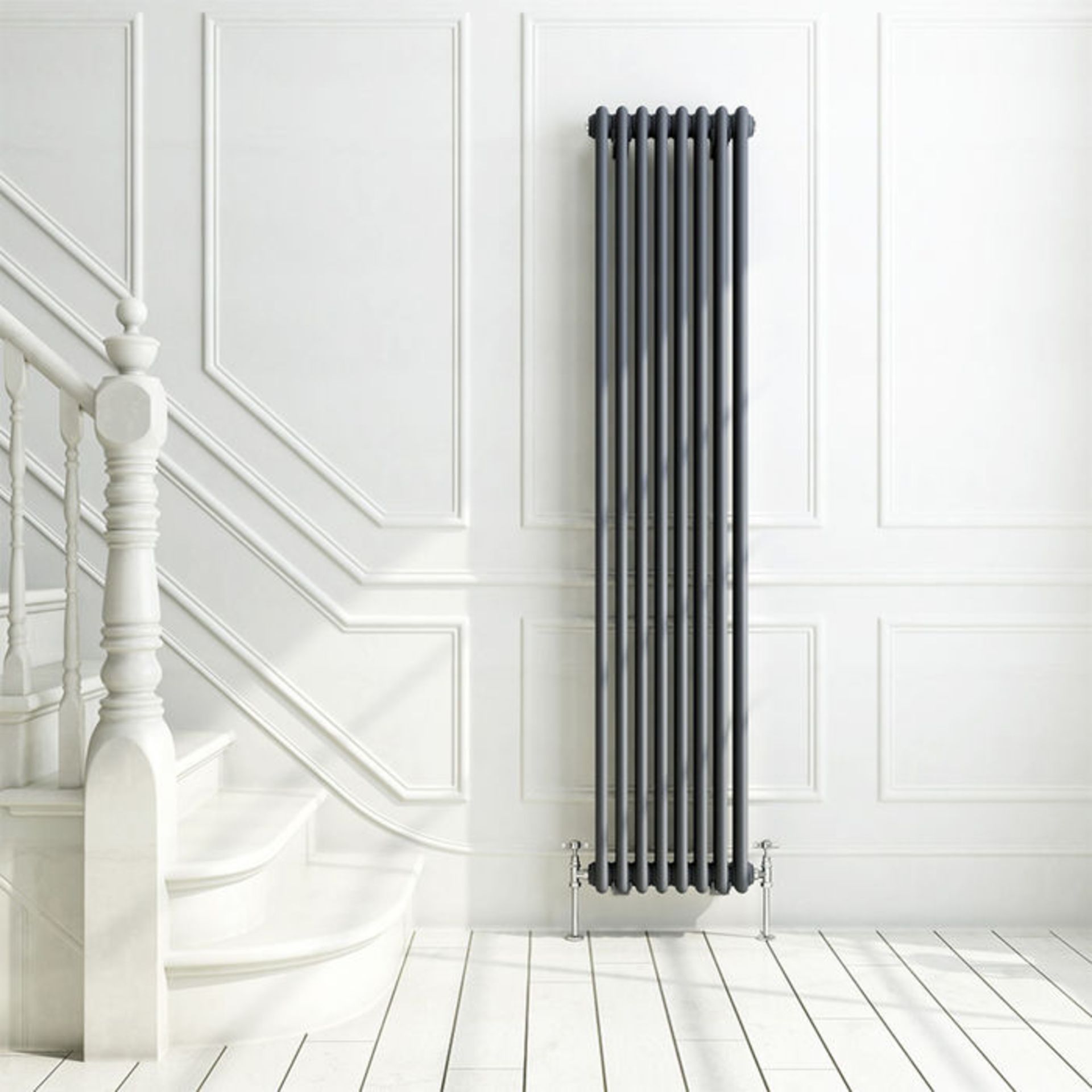 (DK64) 1800x380mm Anthracite Triple Panel Vertical Colosseum Traditional Radiator. RRP £429.99. Made - Image 3 of 4