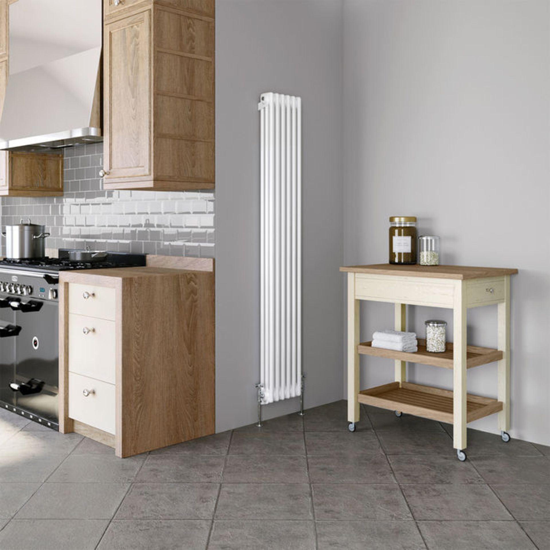 (W52) 1800x290mm White Triple Panel Vertical Colosseum Traditional Radiator. RRP £429.99. Made - Image 3 of 3