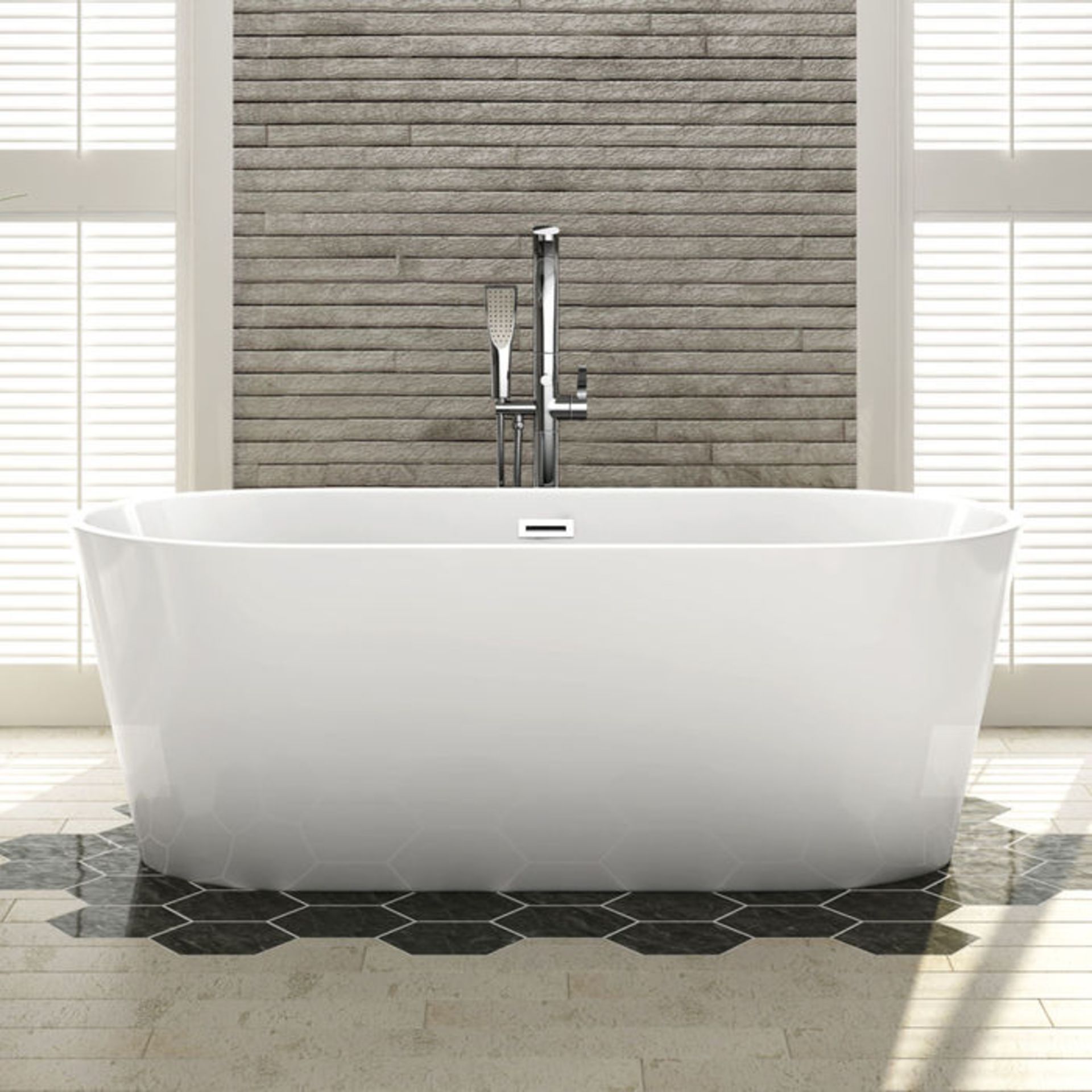 (DK2) 1700x800mm Ava Slimline Freestanding Bath. Manufactured from High Quality - Image 2 of 6