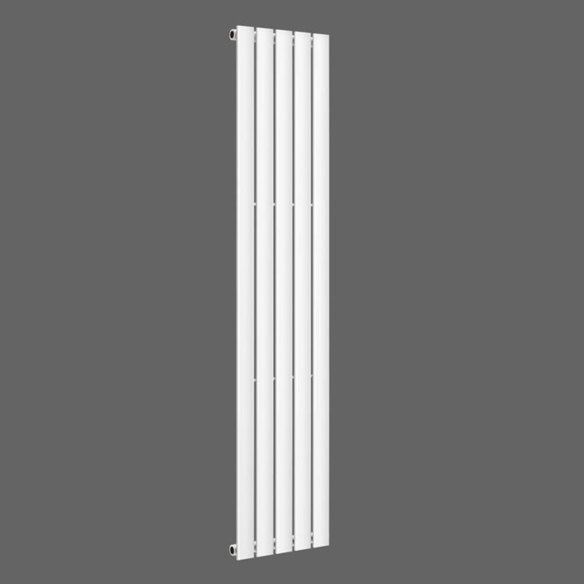 (W50) 1800x376mm Gloss White Single Flat Panel Vertical Radiator. RRP £254.99. Made with low - Image 3 of 3