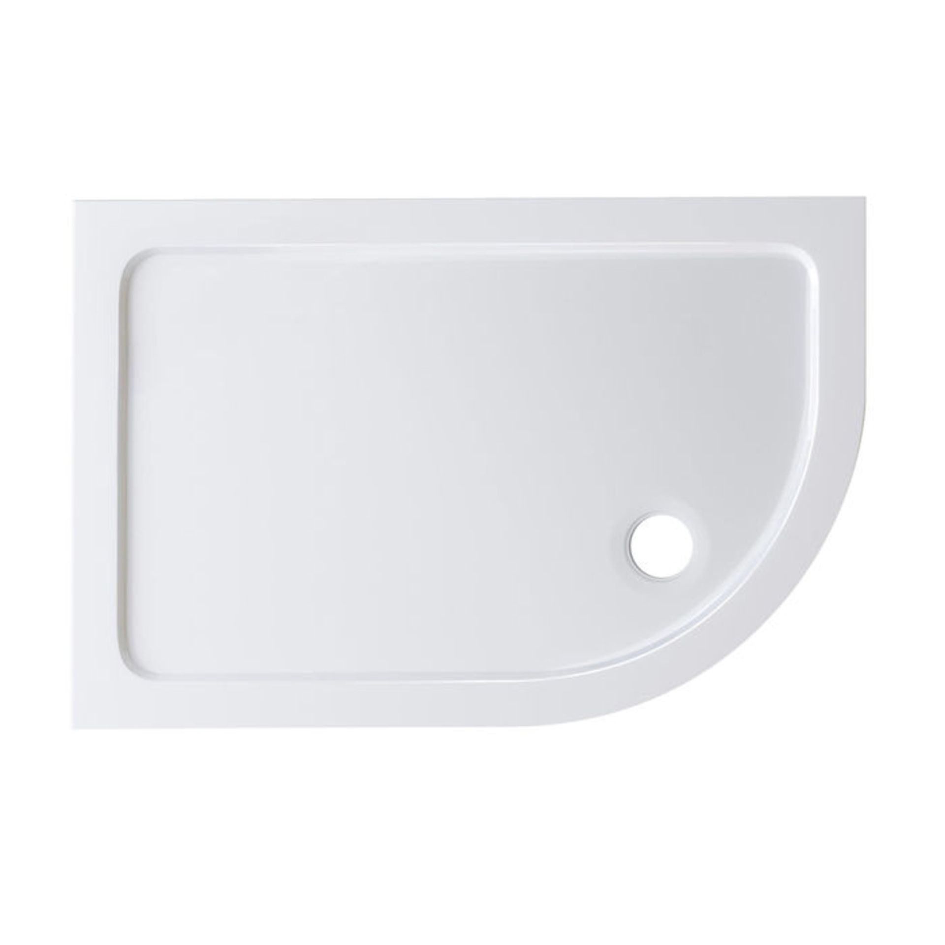 (P199) 1200x800mm Offset Quadrant Ultraslim Stone Shower Tray - Right. Low profile ultra slim design - Image 3 of 3