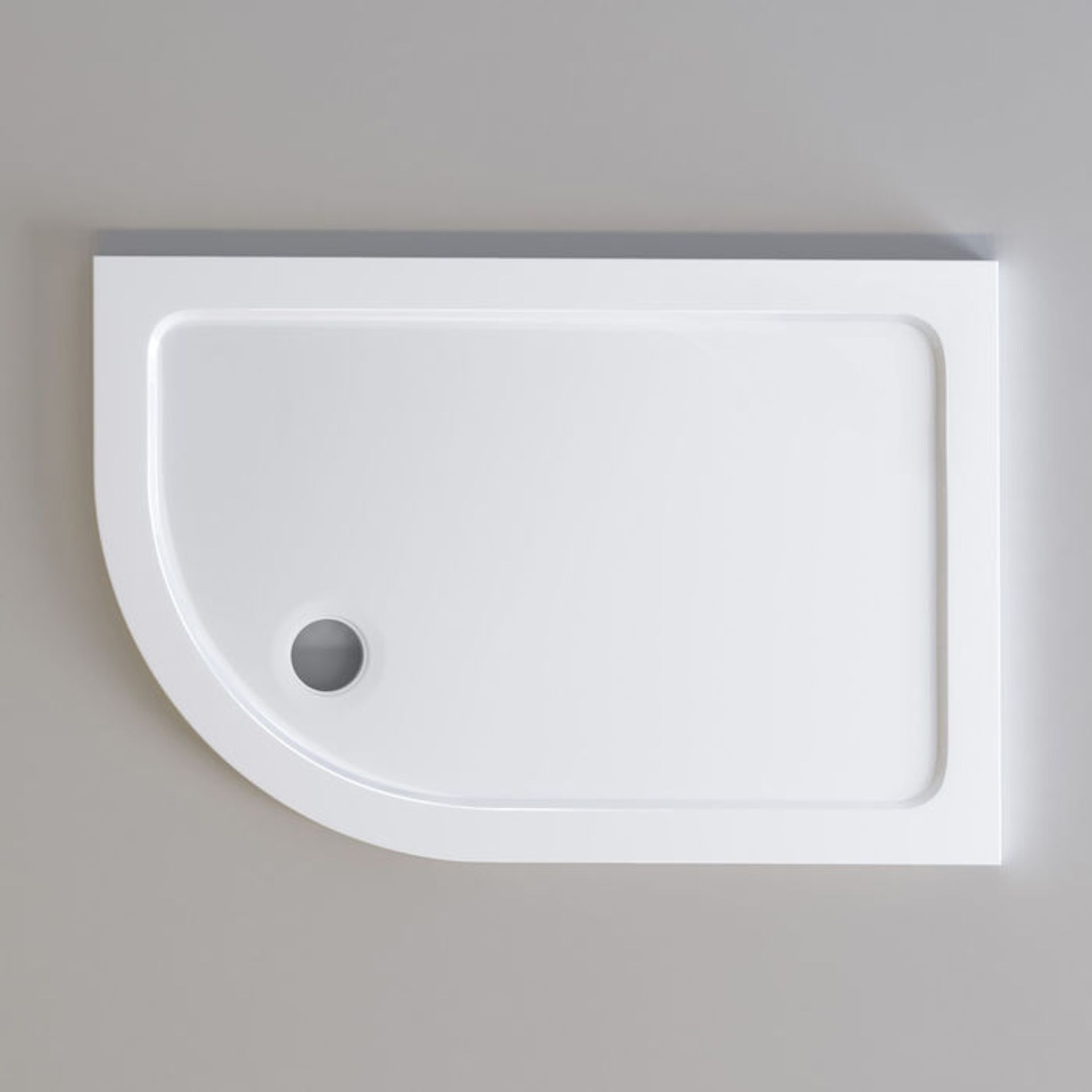 (ST181) 1200x800mm Offset Quadrant Ultraslim Stone Shower Tray - Left. Low profile ultra slim design