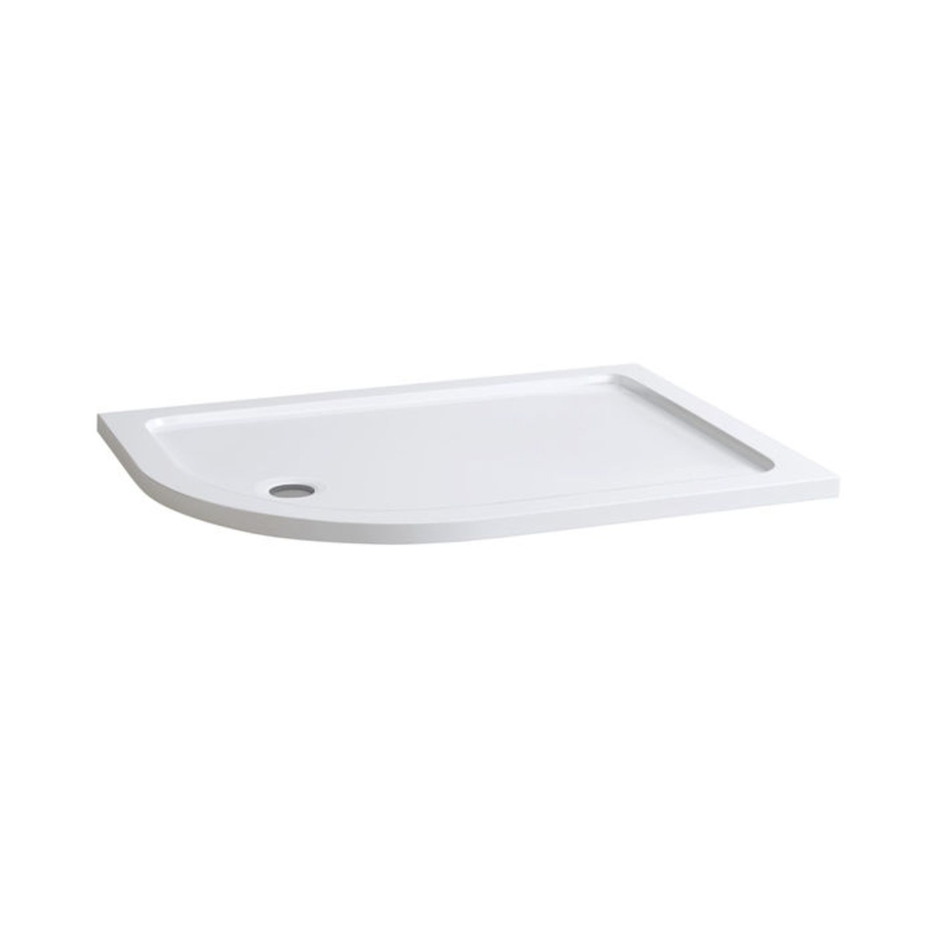 (W119) 1200x900mm Offset Quadrant Ultra Slim Stone Shower Tray - Left. Low profile ultra slim design - Image 2 of 2