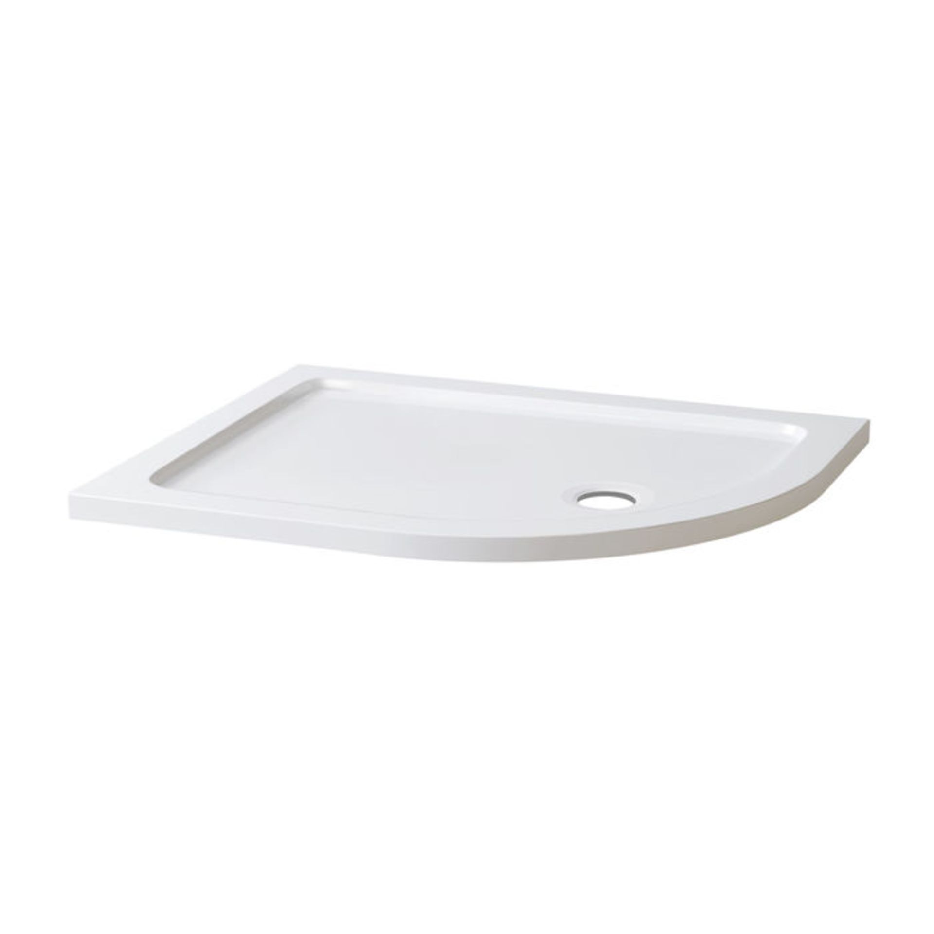 (AH84) 1000x800mm Offset Quadrant Ultraslim Stone Shower Tray - Right. RRP £249.99. Low profile - Image 2 of 2