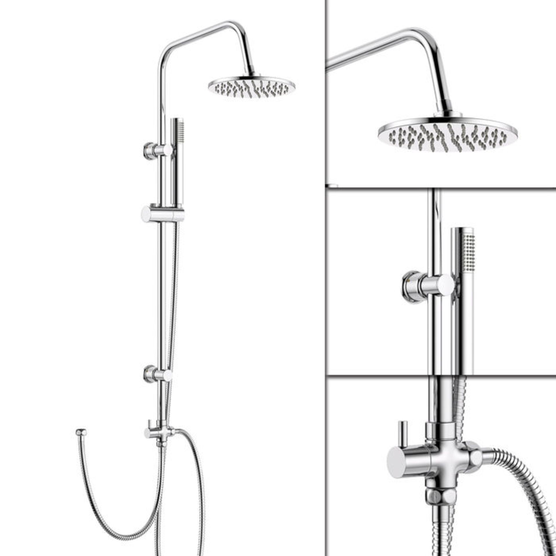 (TS315) 200mm Round Head, Riser Rail Handheld Kit. Quality stainless steel shower head with Easy - Image 3 of 4