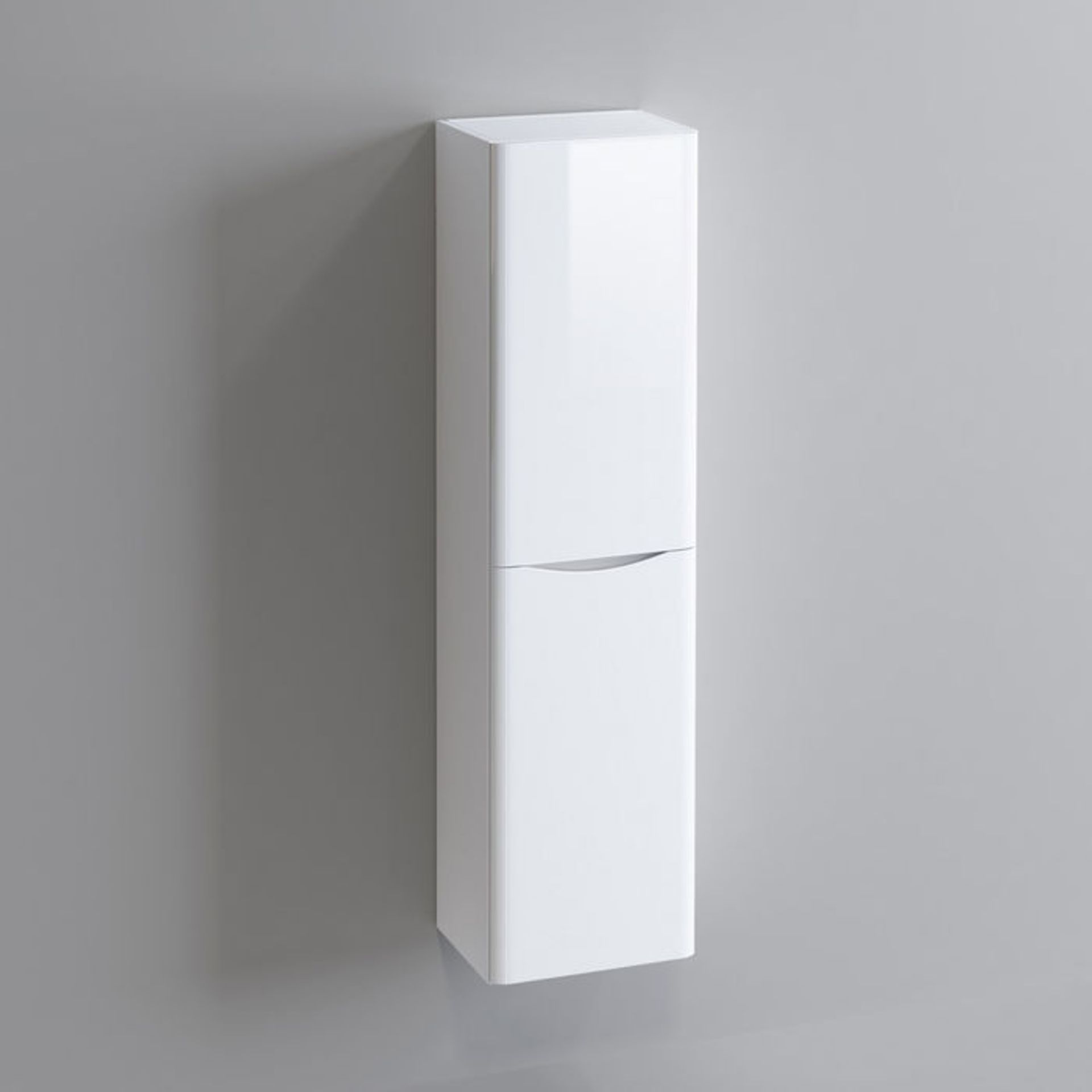 (SP52) 1400mm Austin II Gloss White Tall Wall Hung Storage Cabinet - Right Hand. RRP £299.99. - Image 4 of 5