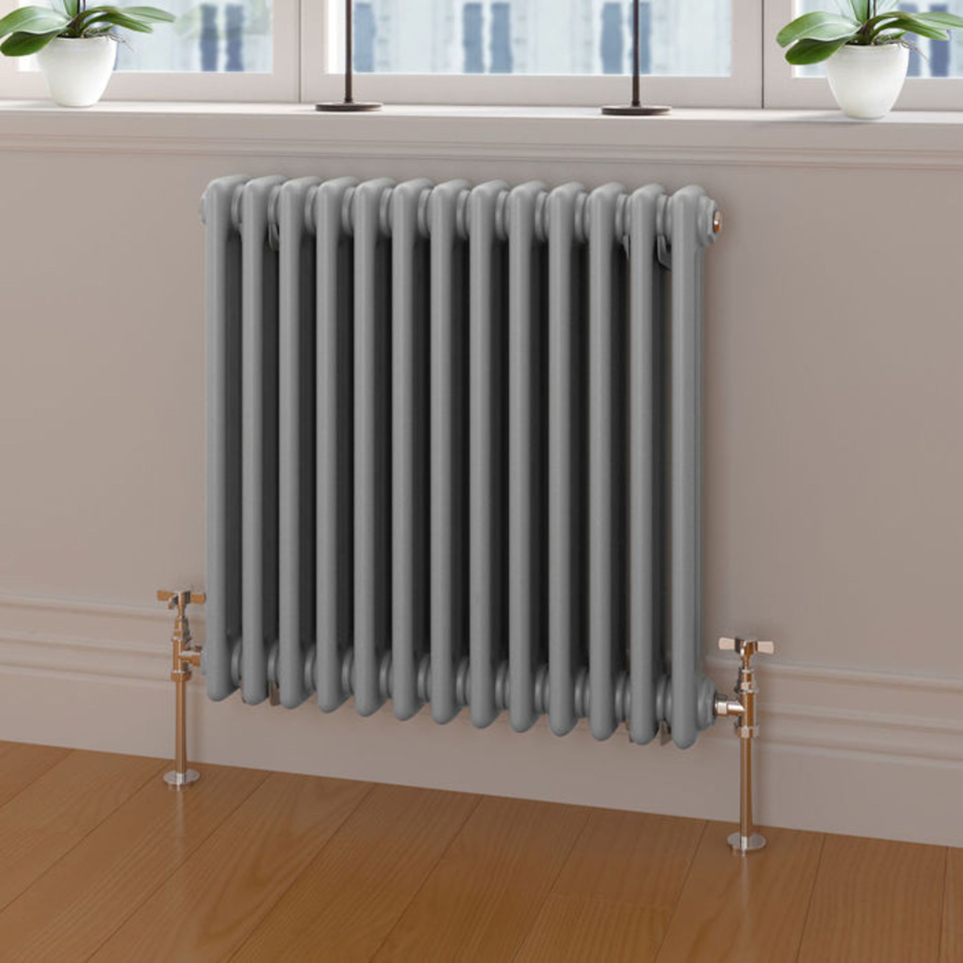(VN222) 600x600mm Earl Grey Triple Panel Horizontal Colosseum Traditional Radiator. RRP £399.99. Low - Image 2 of 4