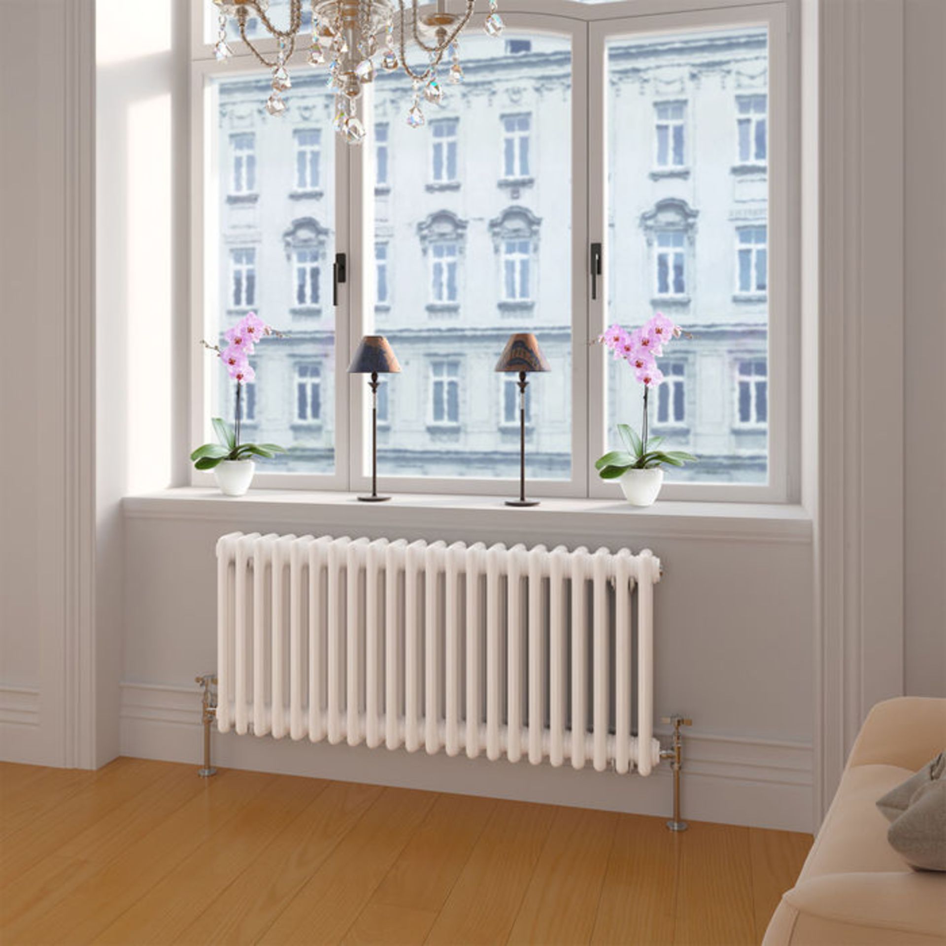 (SP210) 450x1008mm White Triple Panel Horizontal Colosseum Traditional Radiator. RRP £499.99. Made - Image 2 of 3