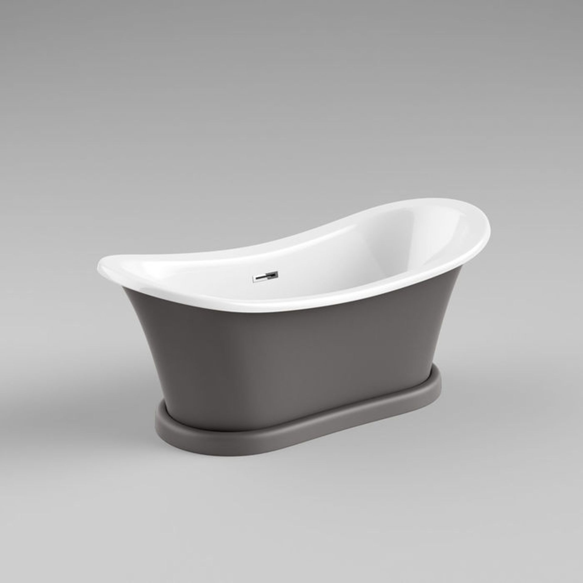 (SP3) 1700mm York Grey Bathtub. Victorian inspired bath Stunning Matte Earl Grey finish Double ended - Image 5 of 6