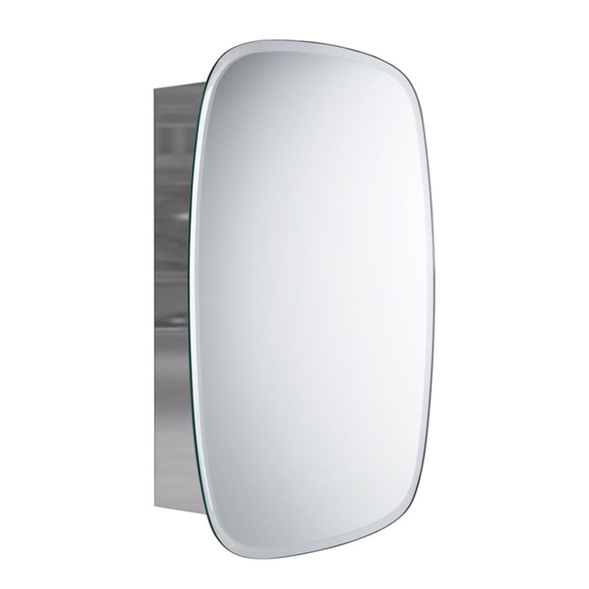 (SP127) 450x600 Curved Rectangular Liberty Stainless Steel Mirror Cabinet. RRP £119.99. Made from - Image 2 of 3